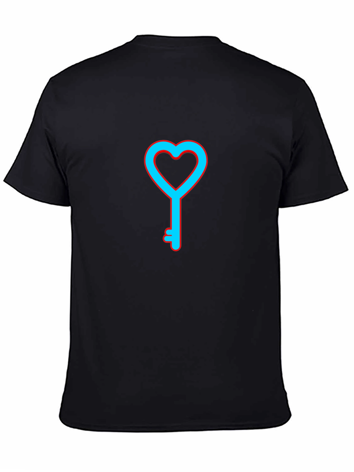 Heart Key Graphic T-Shirt - Mens Casual Tee