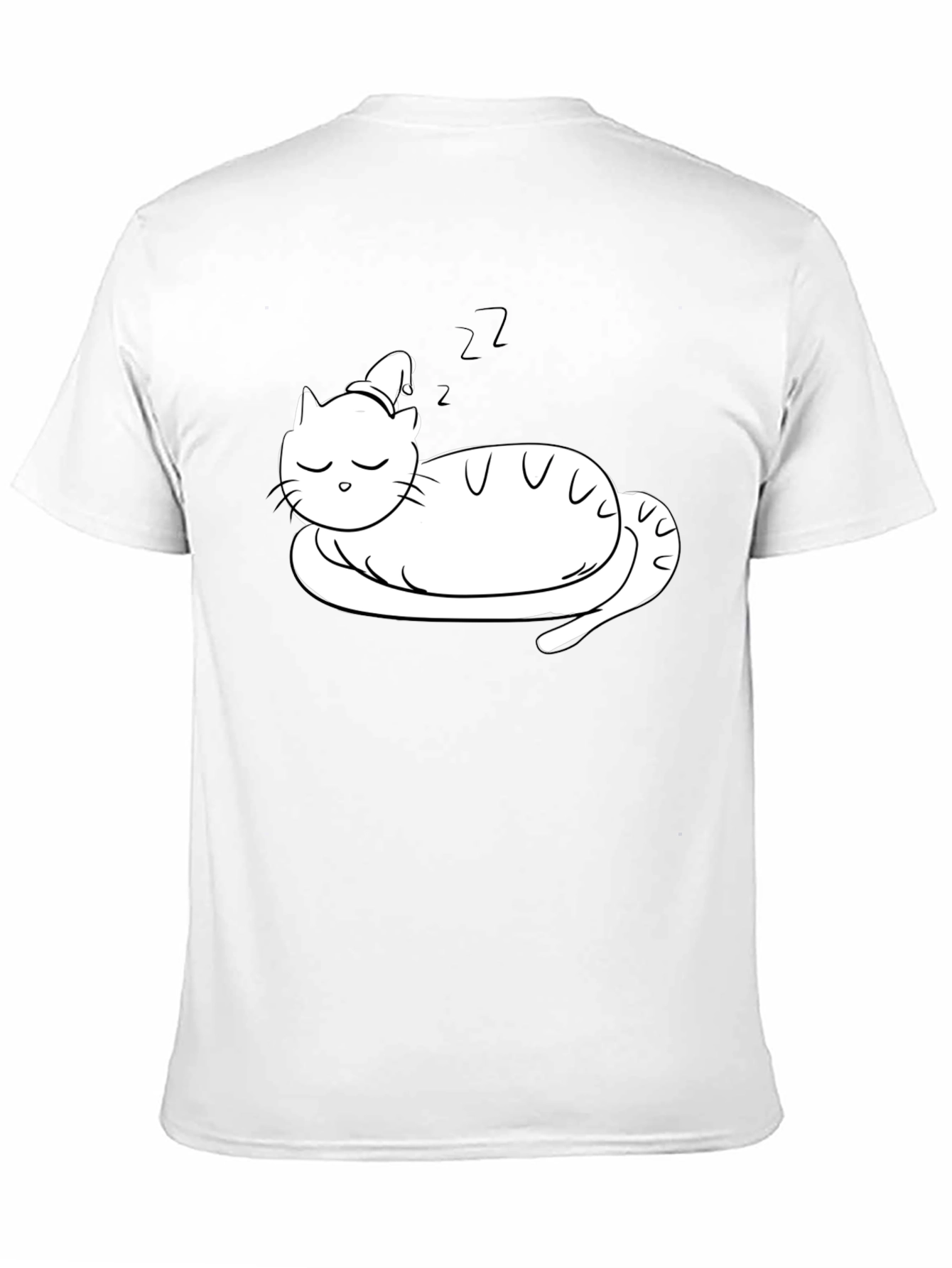 Sleeping Cat T-Shirt - Relaxed Fit Black