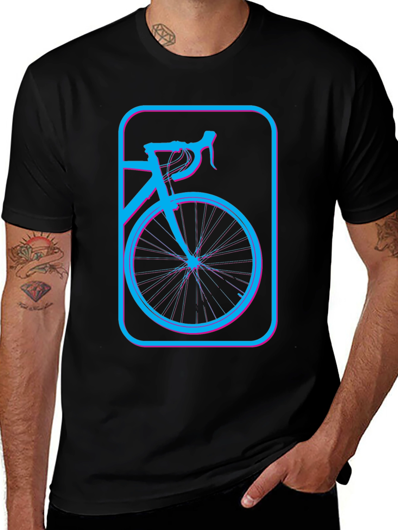 Retro Bike Graphic T-Shirt - Black
