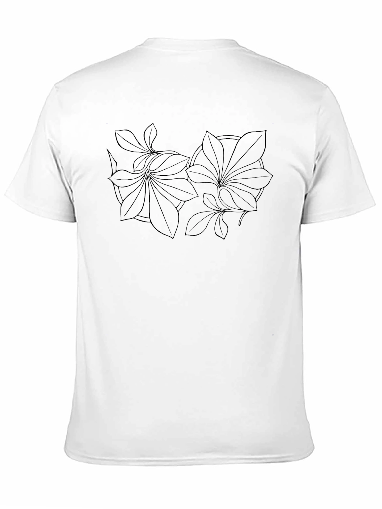 Botanical Print Black Tee - Modern Style