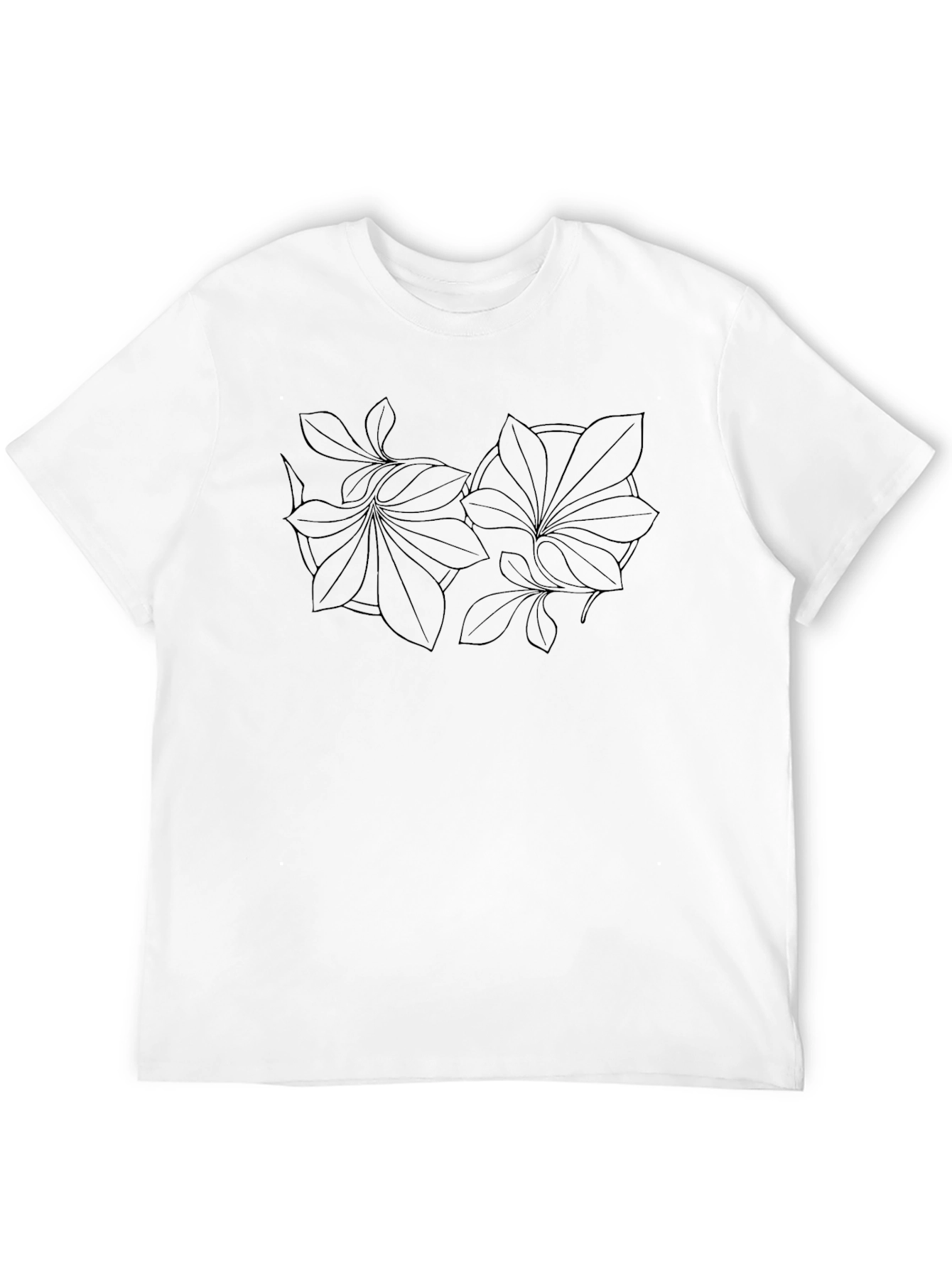 Botanical Print Black Tee - Modern Style