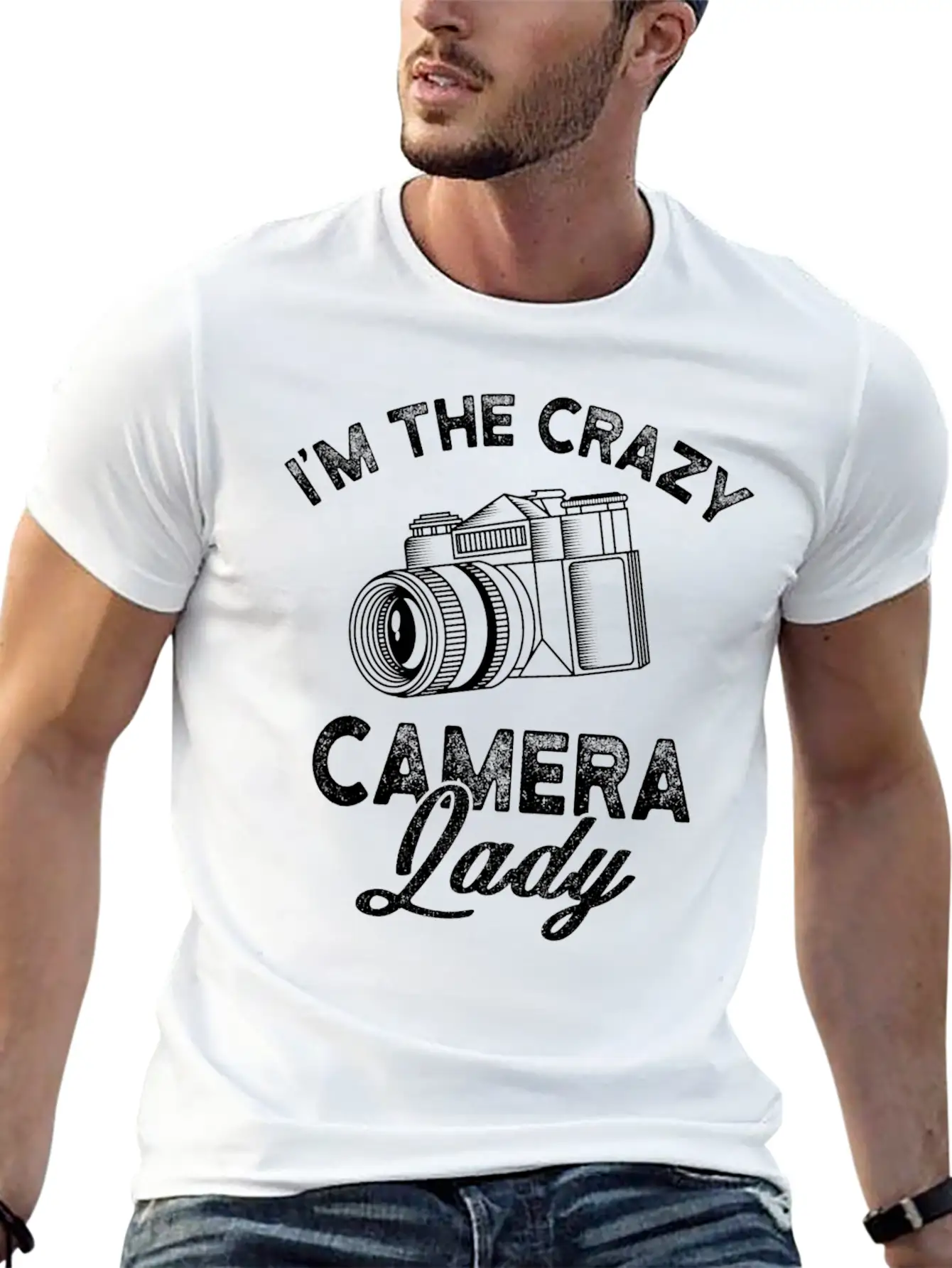 Crazy Camera Lady Funny Unisex Casual T-Shirt – Clean Design For Daily Comfort