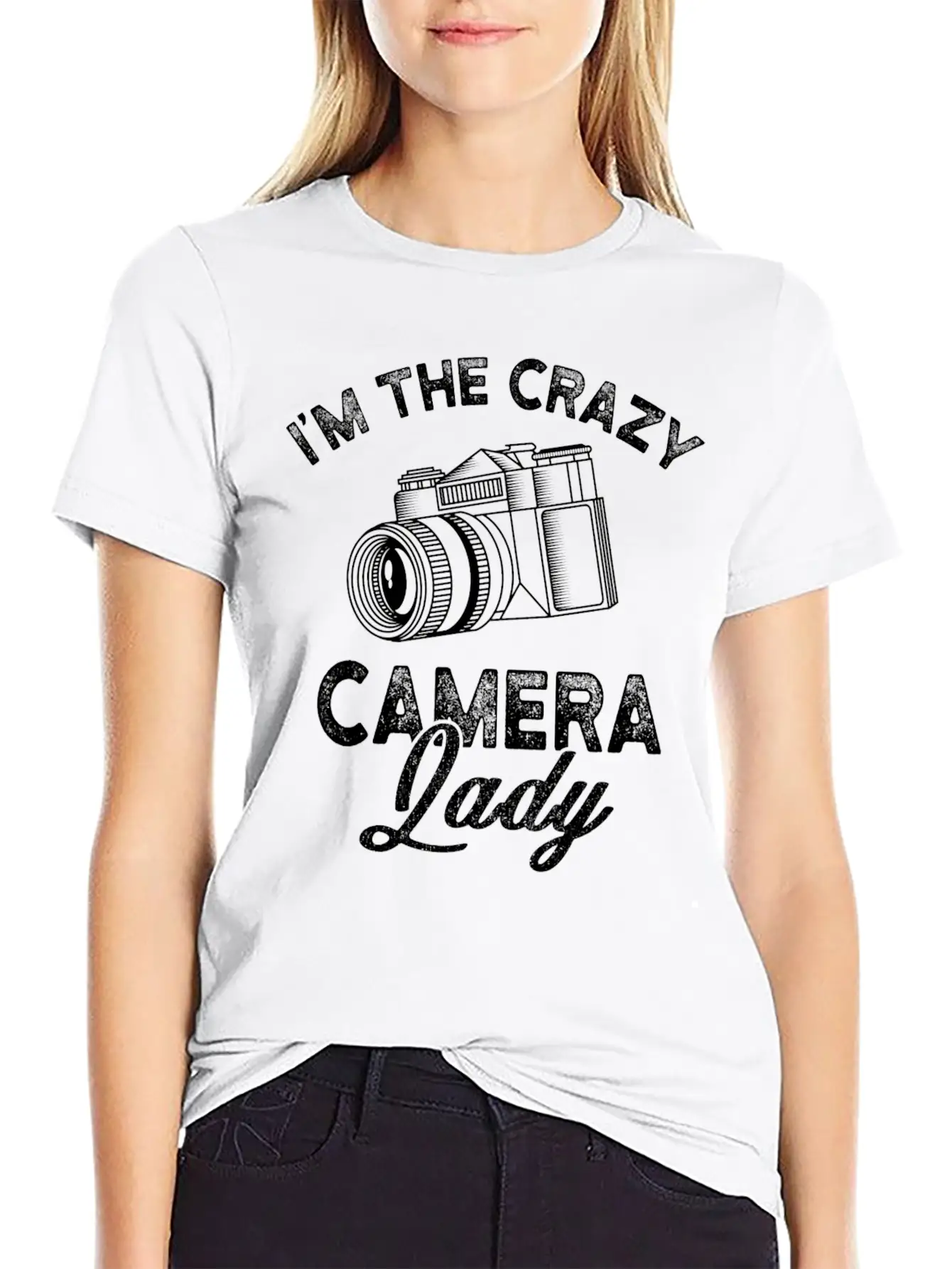 Crazy Camera Lady Funny Unisex Casual T-Shirt – Clean Design For Daily Comfort