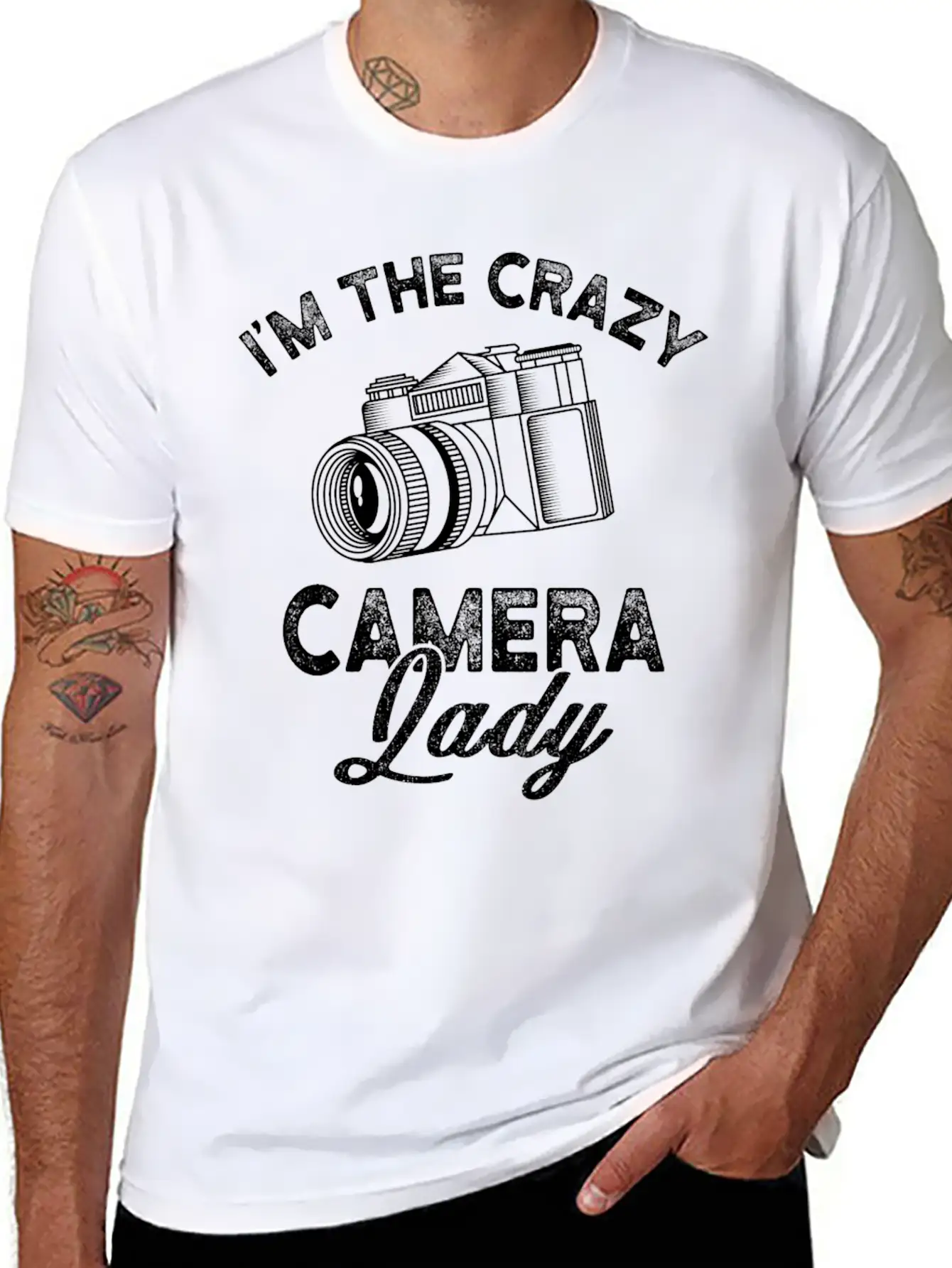 Crazy Camera Lady Funny Unisex Casual T-Shirt – Clean Design For Daily Comfort