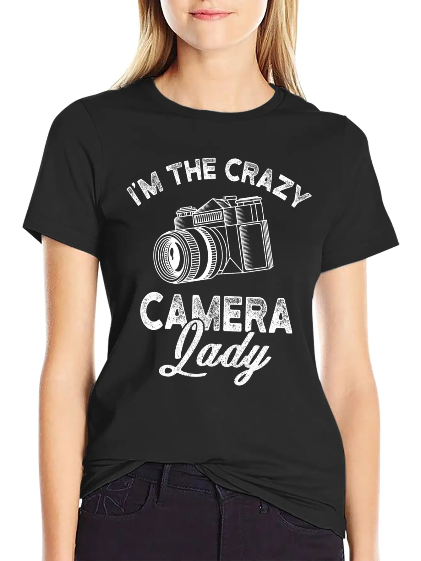 Crazy Camera Lady Funny Unisex Casual T-Shirt – Clean Design For Daily Comfort