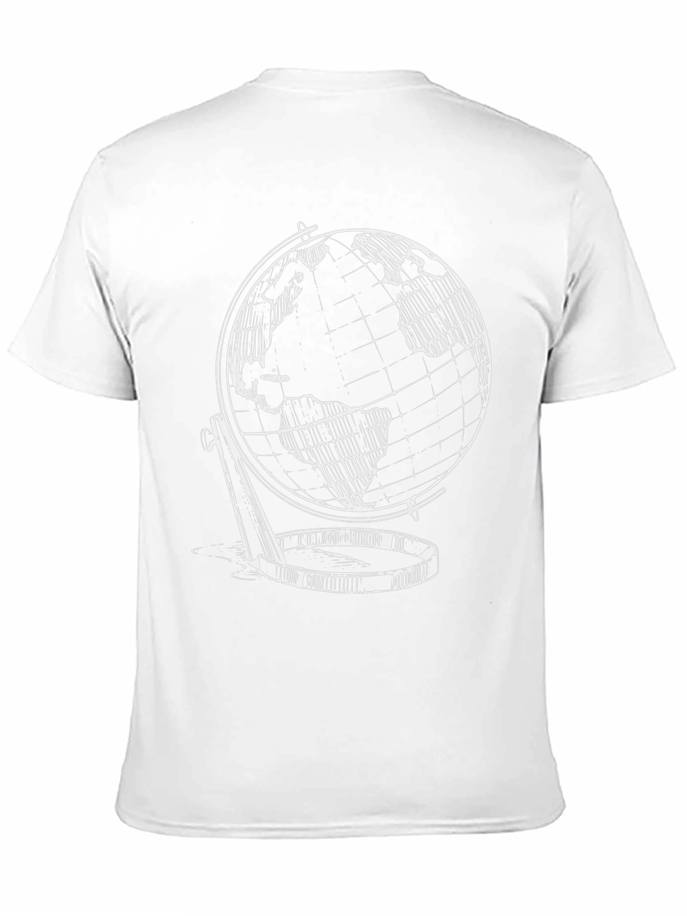 Globe Graphic Print Mens T-Shirt - Black