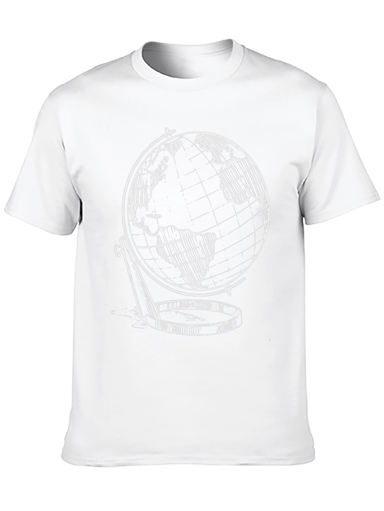Globe Graphic Print Mens T-Shirt - Black