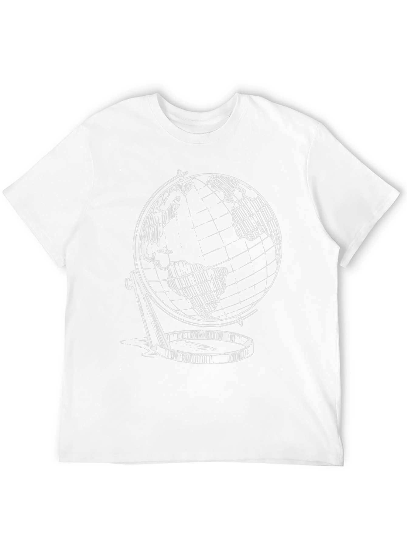 Globe Graphic Print Mens T-Shirt - Black