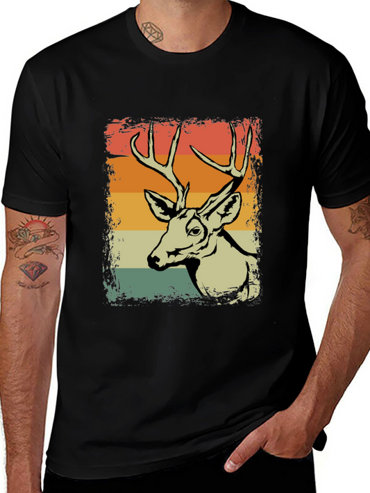 Retro Deer Graphic T-Shirt - Vintage Style