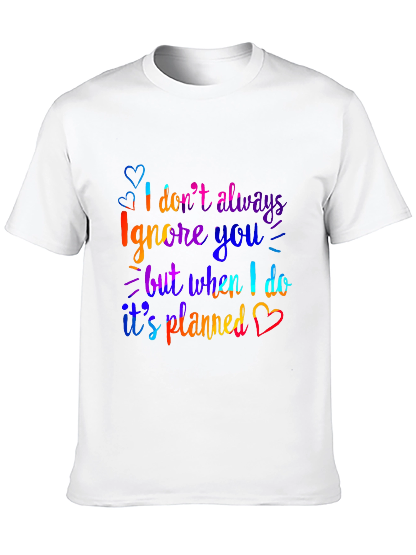 Funny Ignore You Graphic Print Black T-Shirt