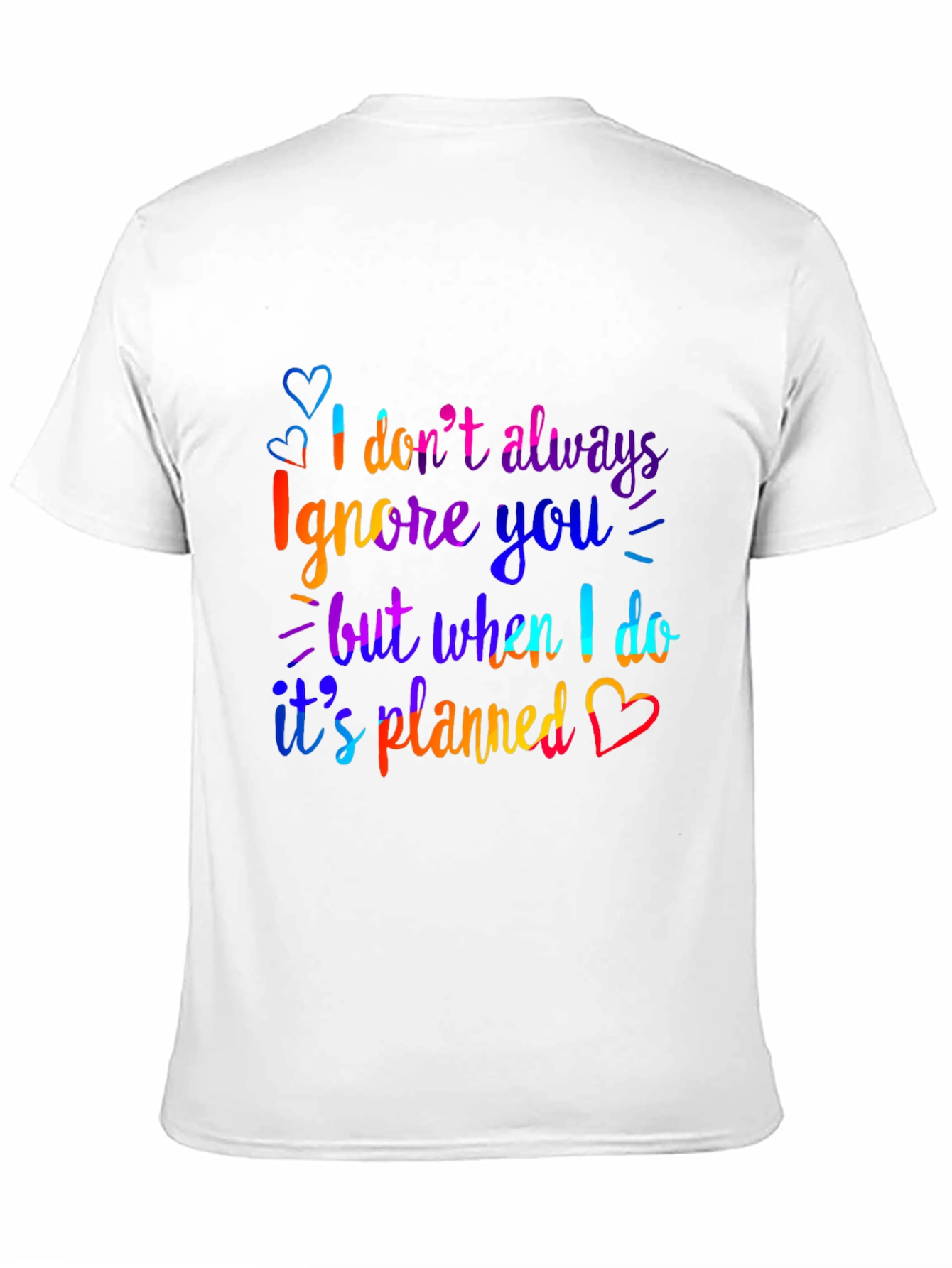 Funny Ignore You Graphic Print Black T-Shirt