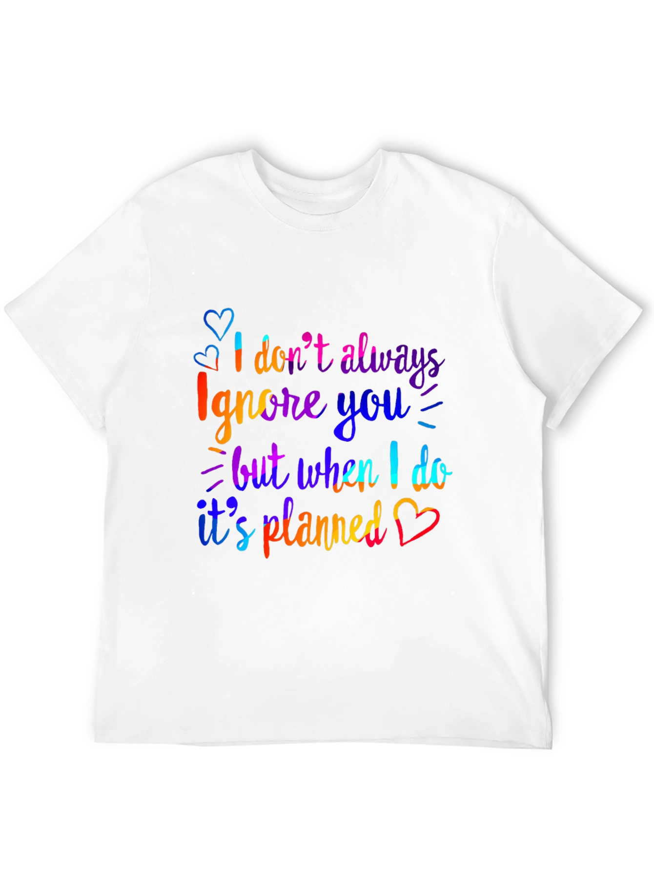 Funny Ignore You Graphic Print Black T-Shirt