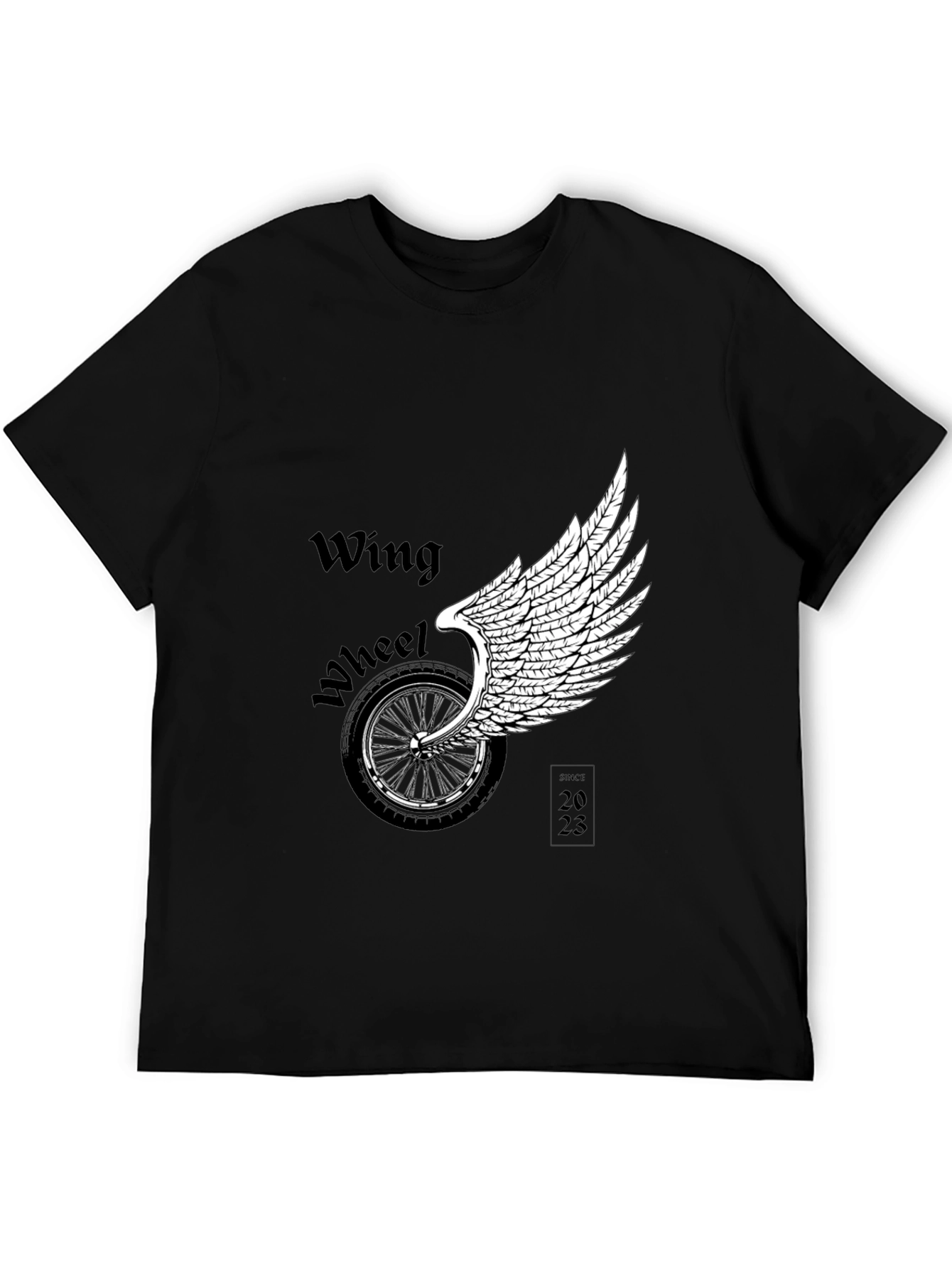 Wing Wheel T-Shirt - Black Graphic Tee