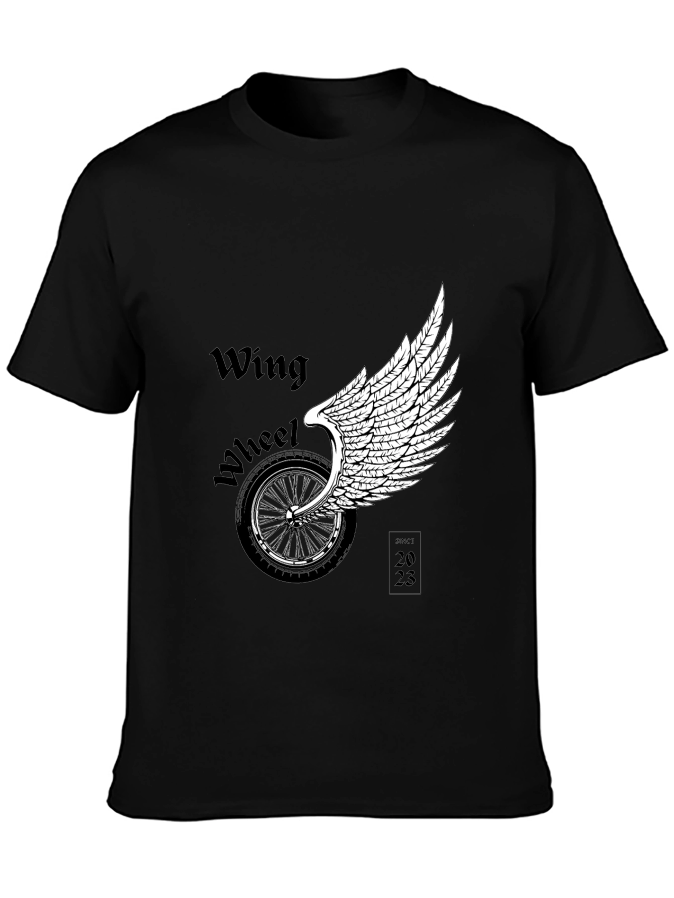 Wing Wheel T-Shirt - Black Graphic Tee