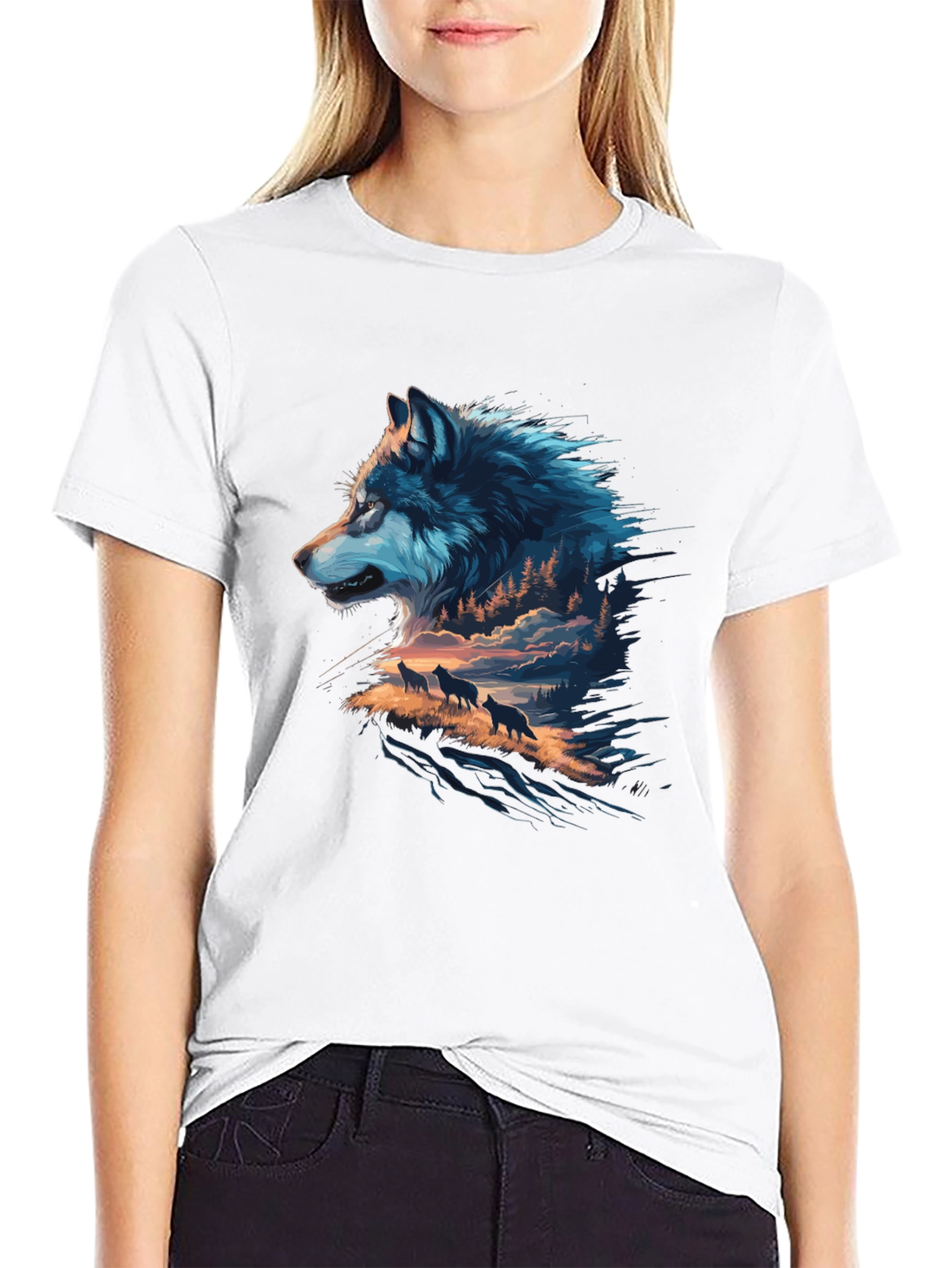 Wolf Pack Graphic Black T-Shirt