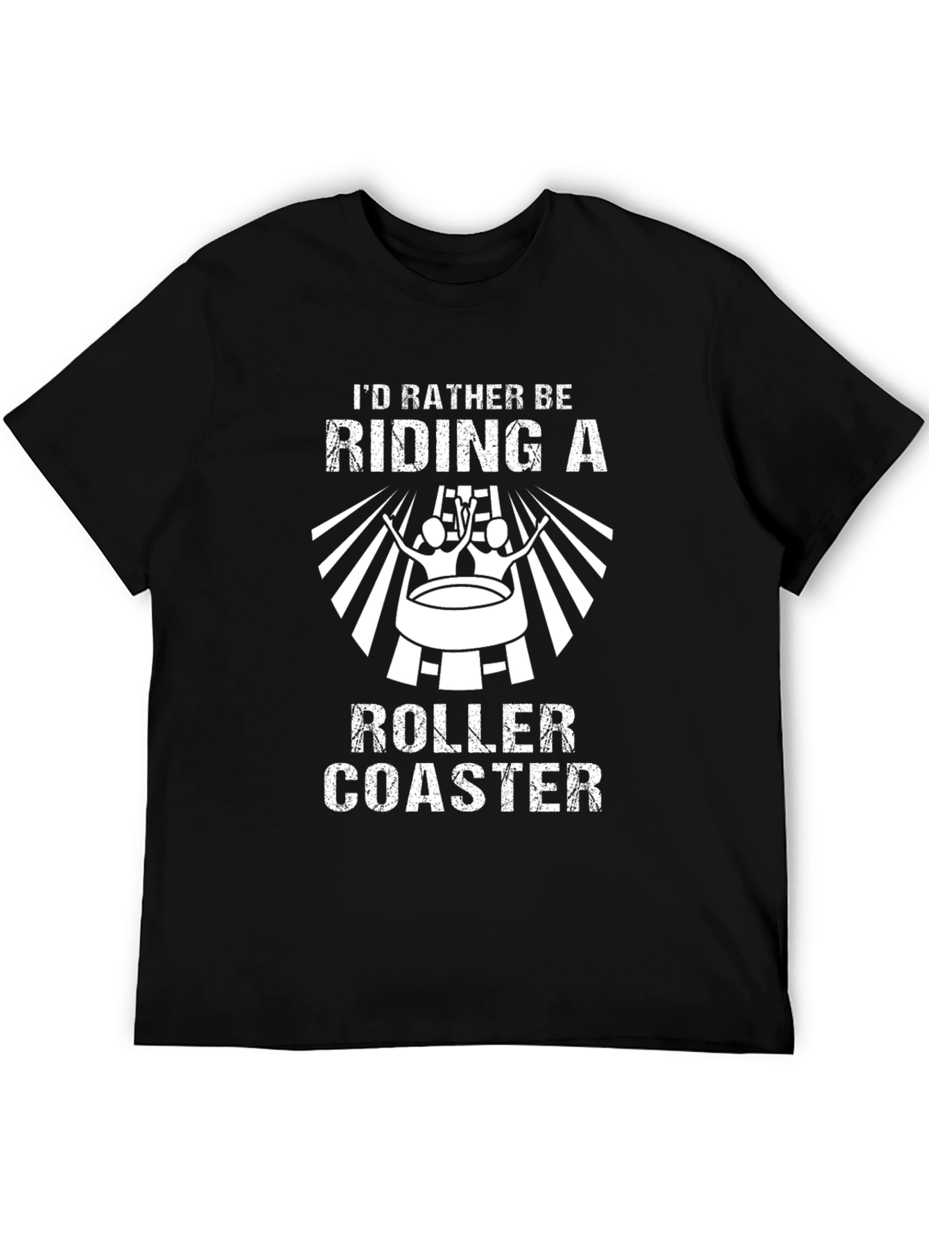 Roller Coaster Enthusiast Black Graphic T-Shirt