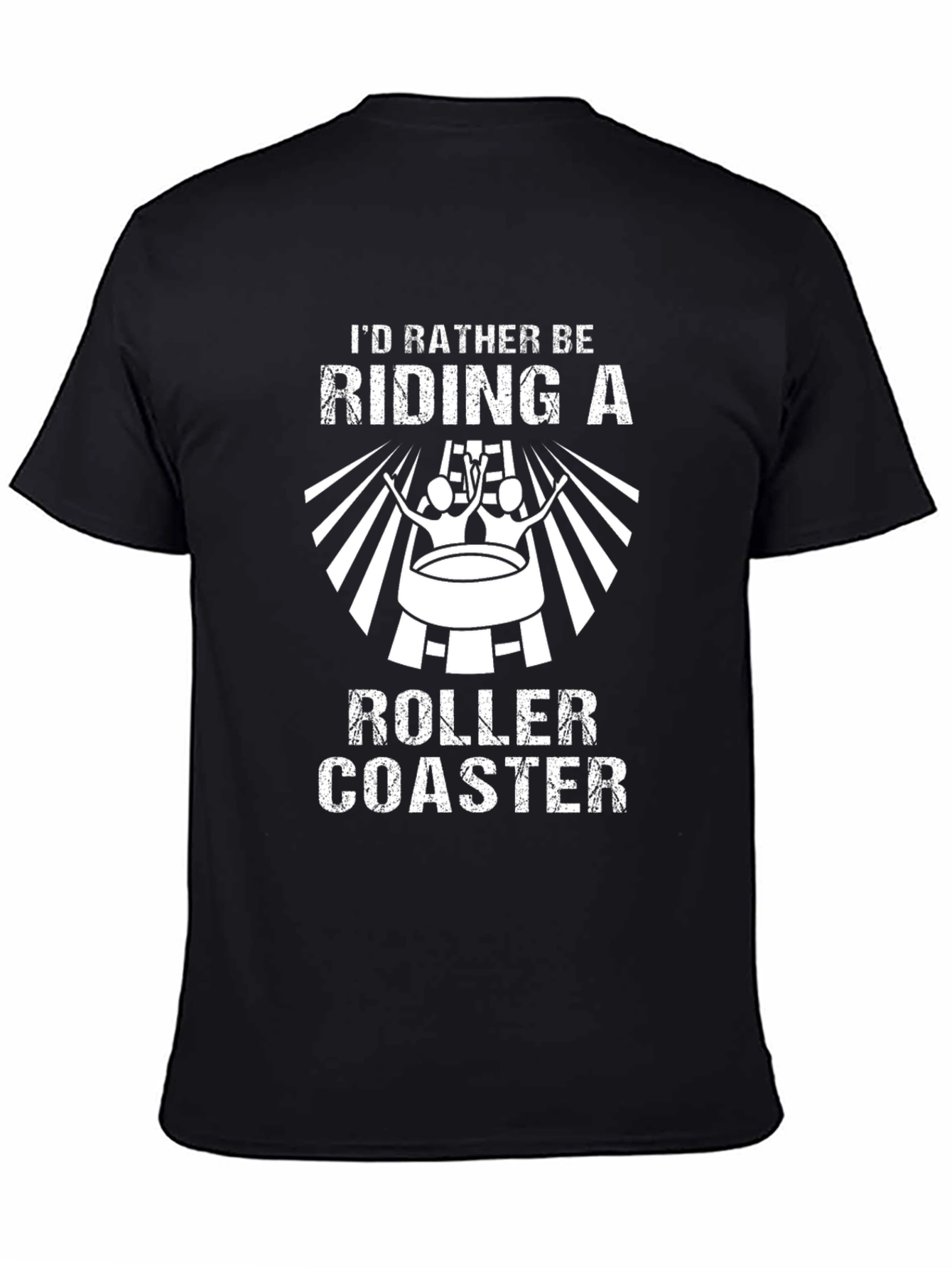 Roller Coaster Enthusiast Black Graphic T-Shirt