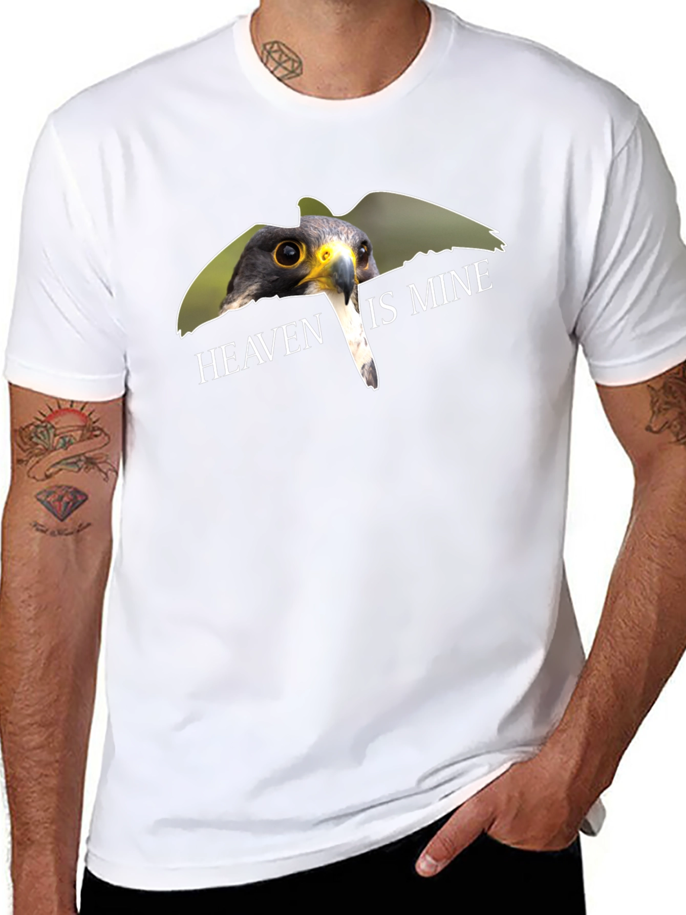 Heaven Is Mine Bird Graphic Tee - Black