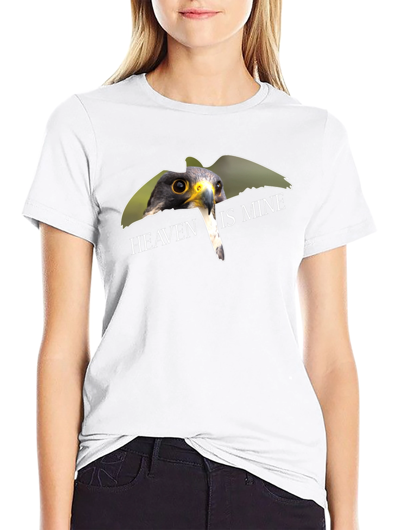 Heaven Is Mine Bird Graphic Tee - Black