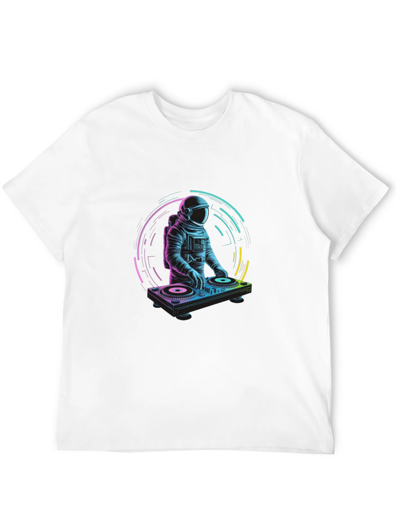 DJ Astronaut T-Shirt - Black Crew Neck Graphic Tee