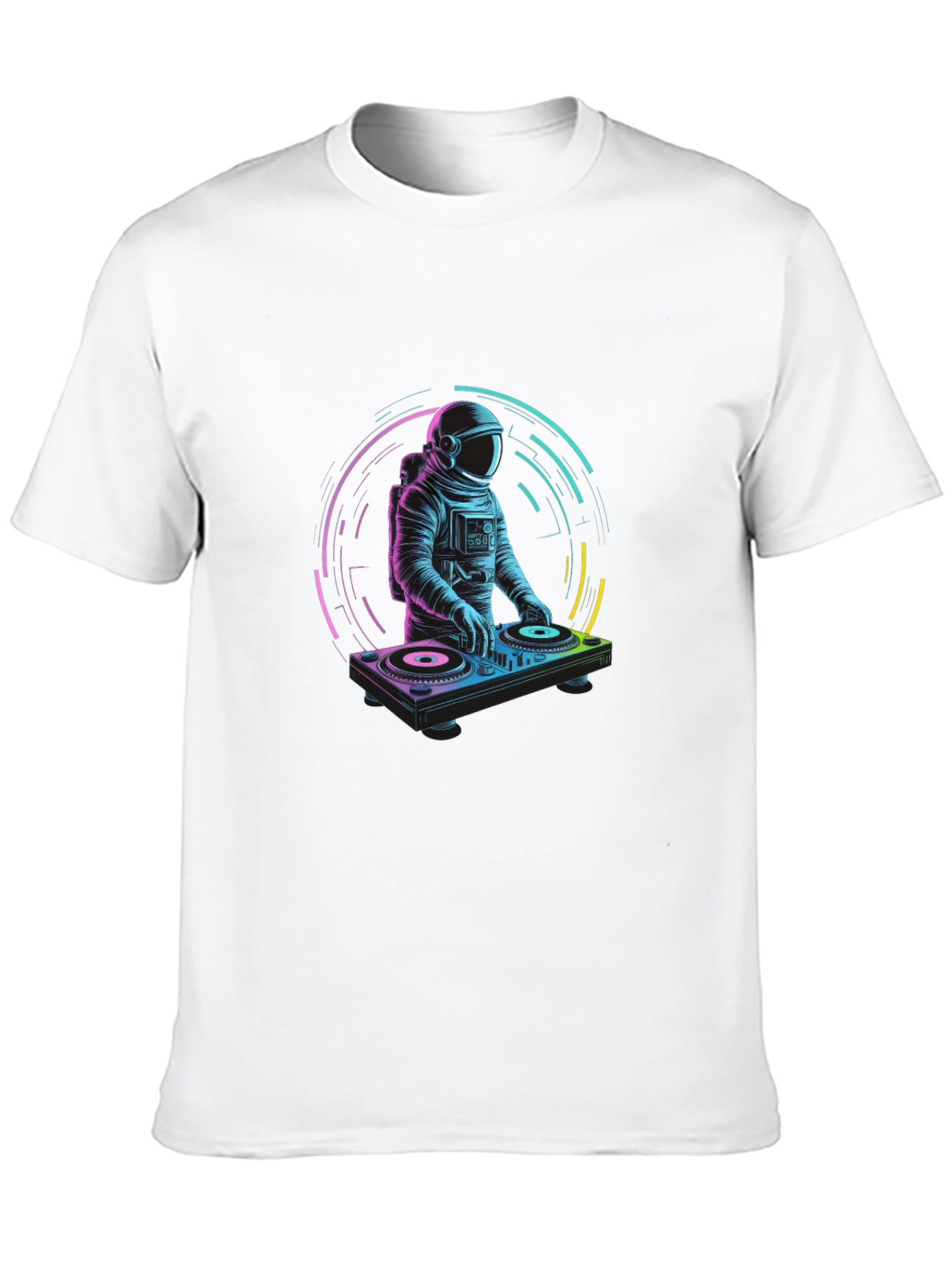 DJ Astronaut T-Shirt - Black Crew Neck Graphic Tee