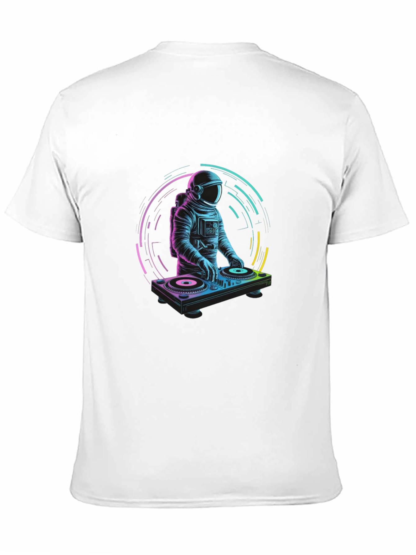 DJ Astronaut T-Shirt - Black Crew Neck Graphic Tee