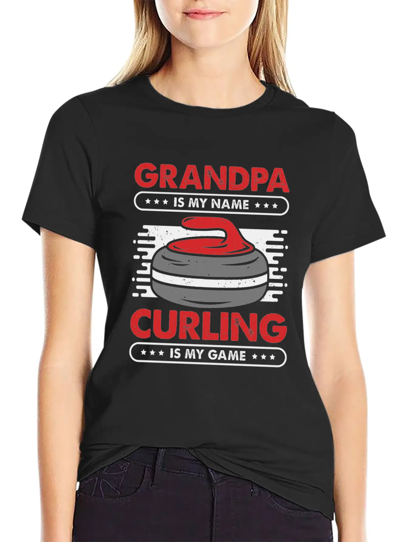 Curling Player Grandpa Gift Unisex Casual T-Shirt – Clean Design For Daily Comfort