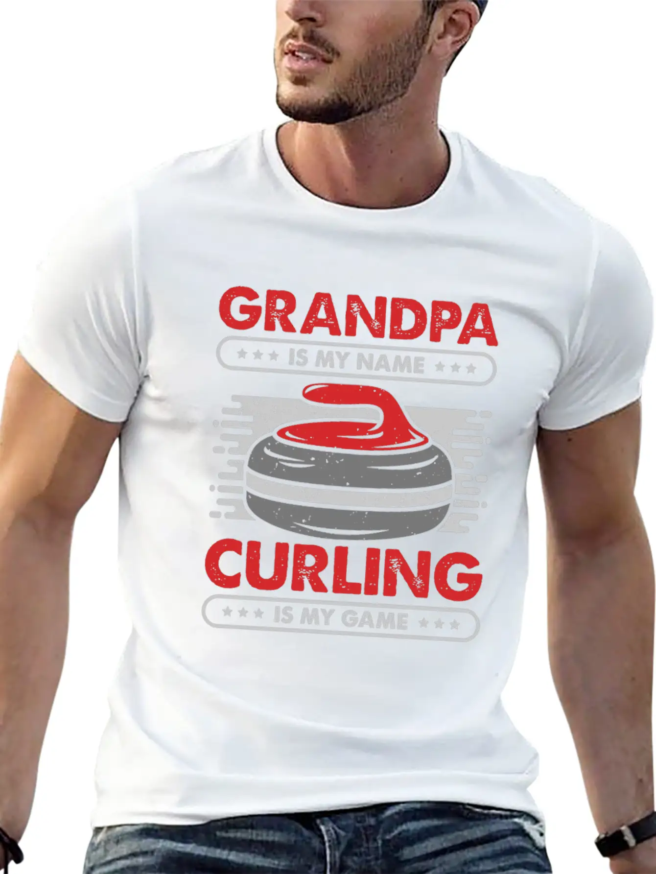 Curling Player Grandpa Gift Unisex Casual T-Shirt – Clean Design For Daily Comfort