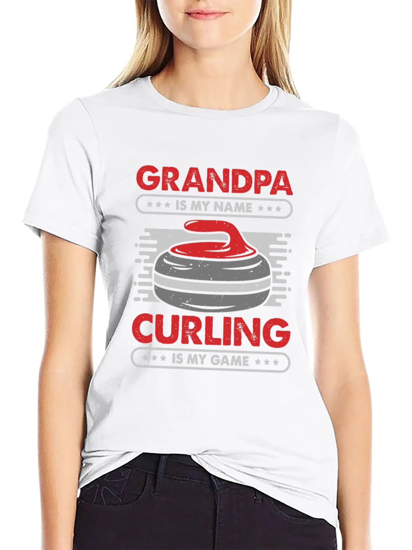 Curling Player Grandpa Gift Unisex Casual T-Shirt – Clean Design For Daily Comfort