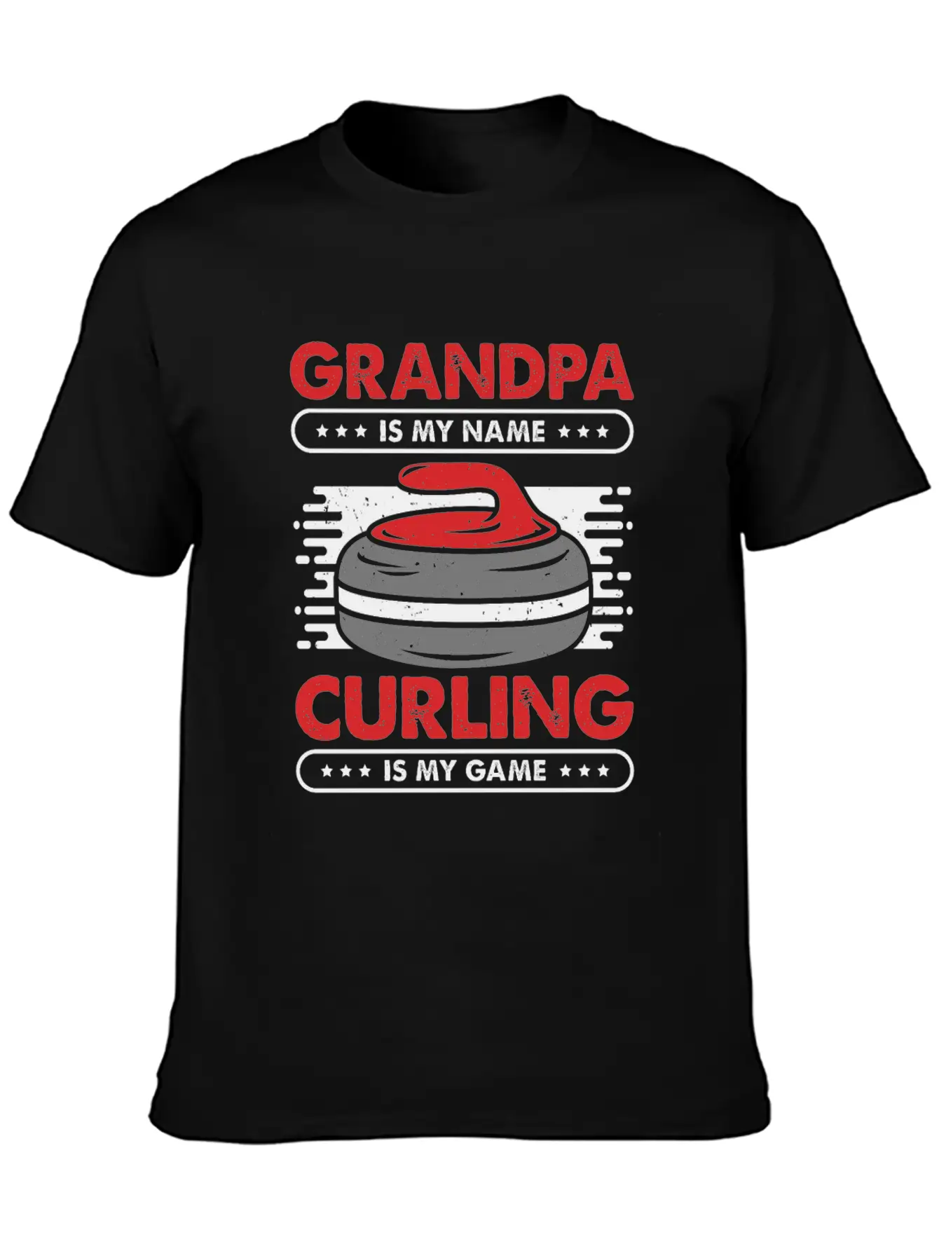 Curling Player Grandpa Gift Unisex Casual T-Shirt – Clean Design For Daily Comfort