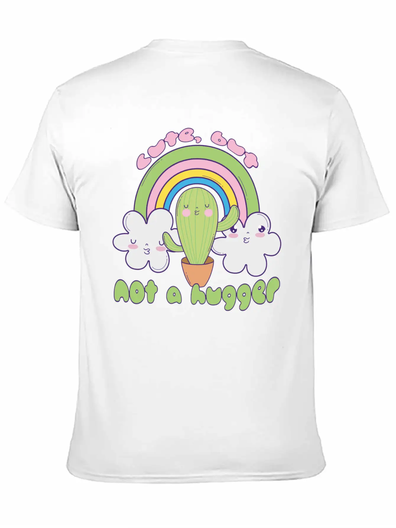 Cute Cactus Doodle Not A Hugger Unisex Casual T-Shirt – Clean Design For Daily Comfort