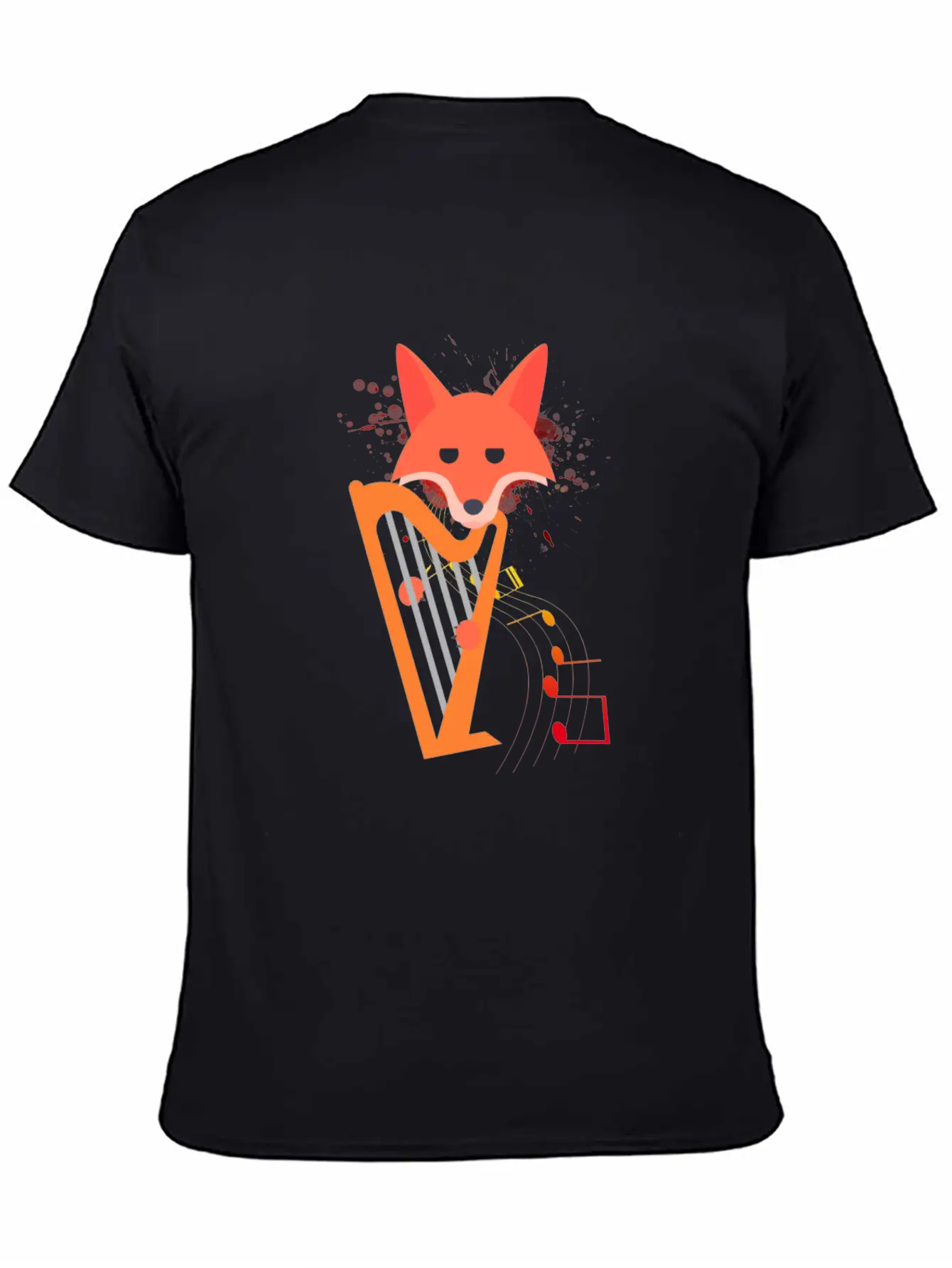 Cute Funny Fox Playing Harp Animal Musician Gift Unisex Casual T-Shirt – Clean Design For Daily Comfort