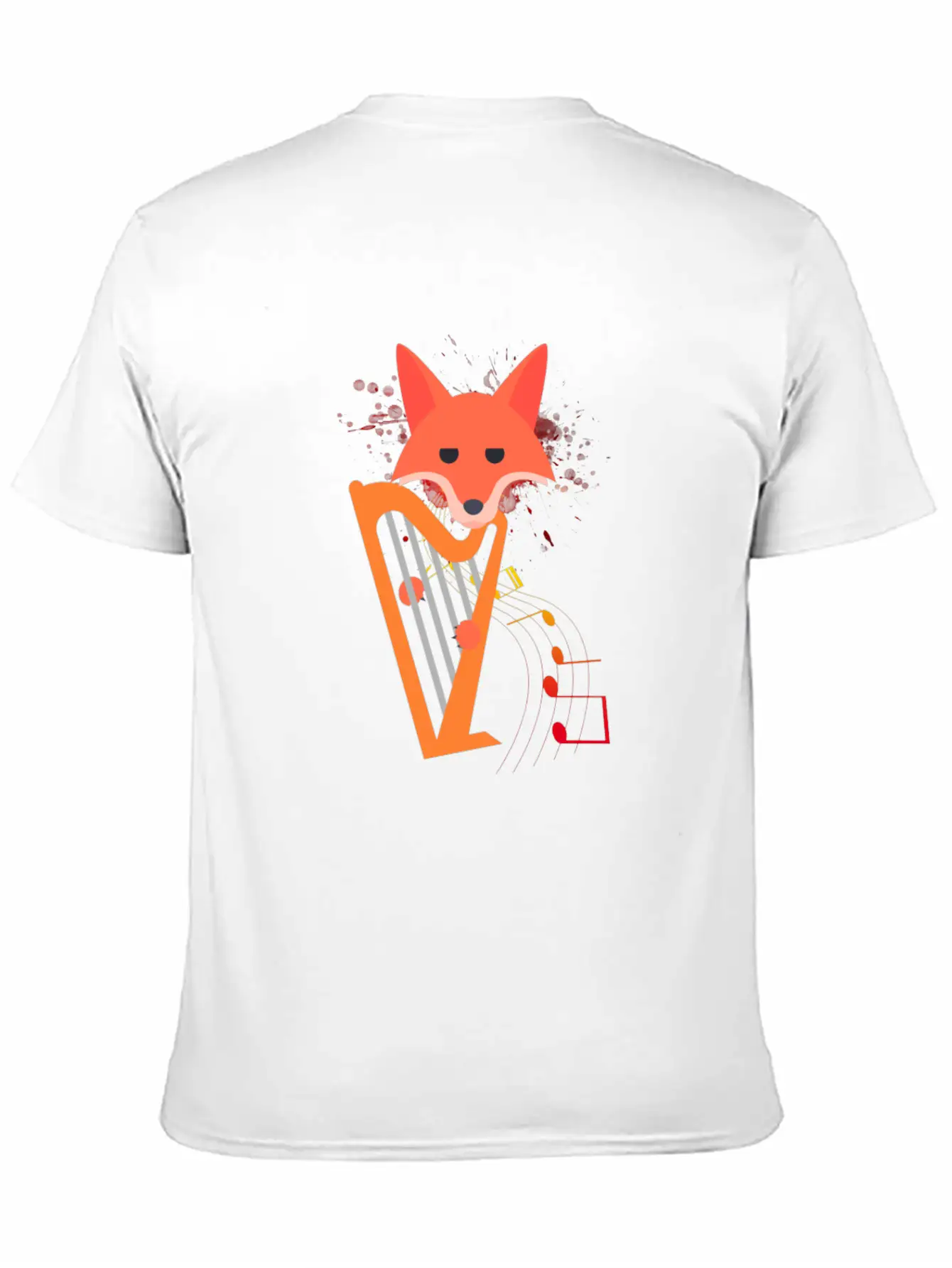 Cute Funny Fox Playing Harp Animal Musician Gift Unisex Casual T-Shirt – Clean Design For Daily Comfort
