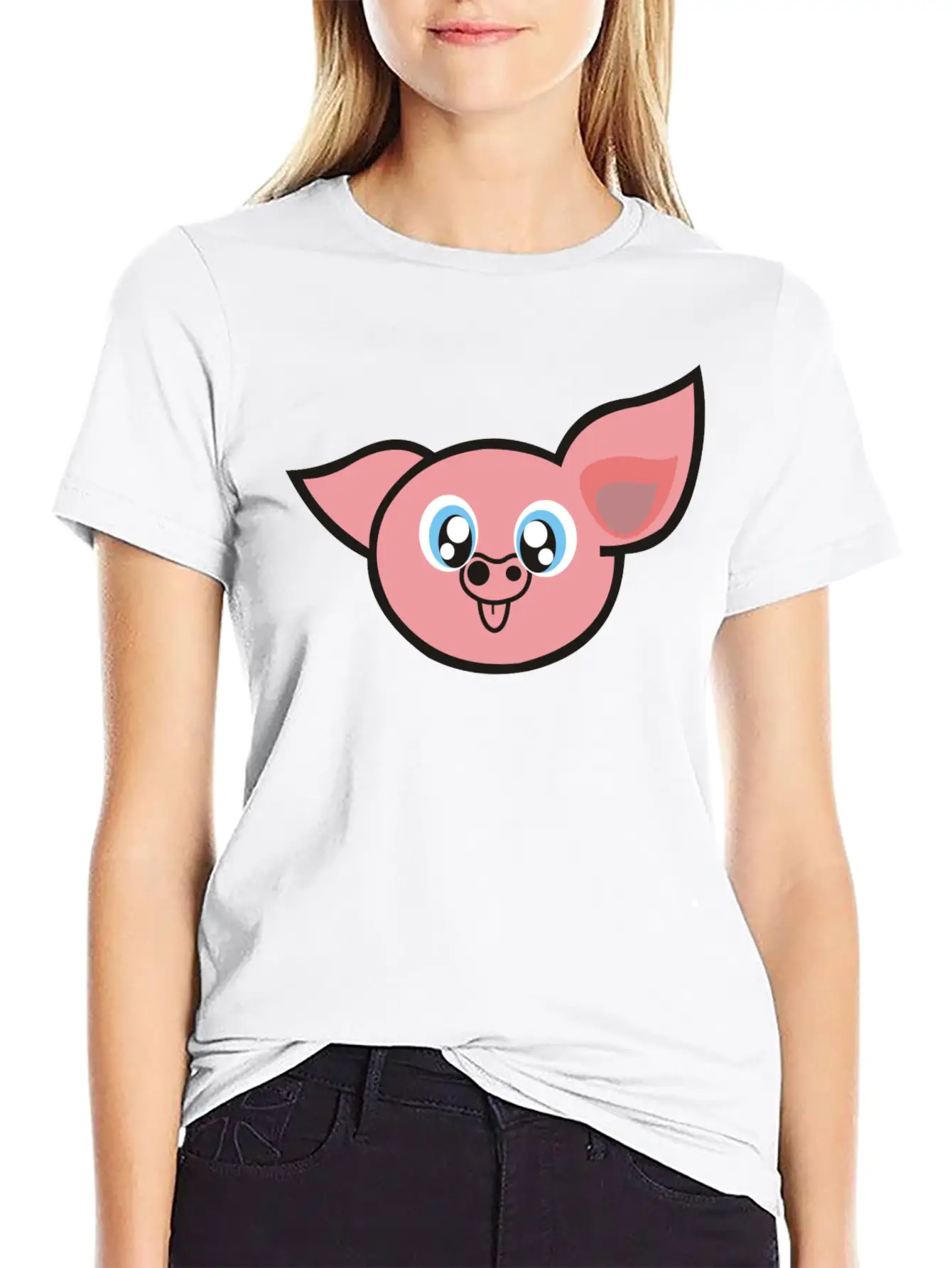 Cute Pig Unisex Casual T-Shirt – Clean Design For Daily Comfort