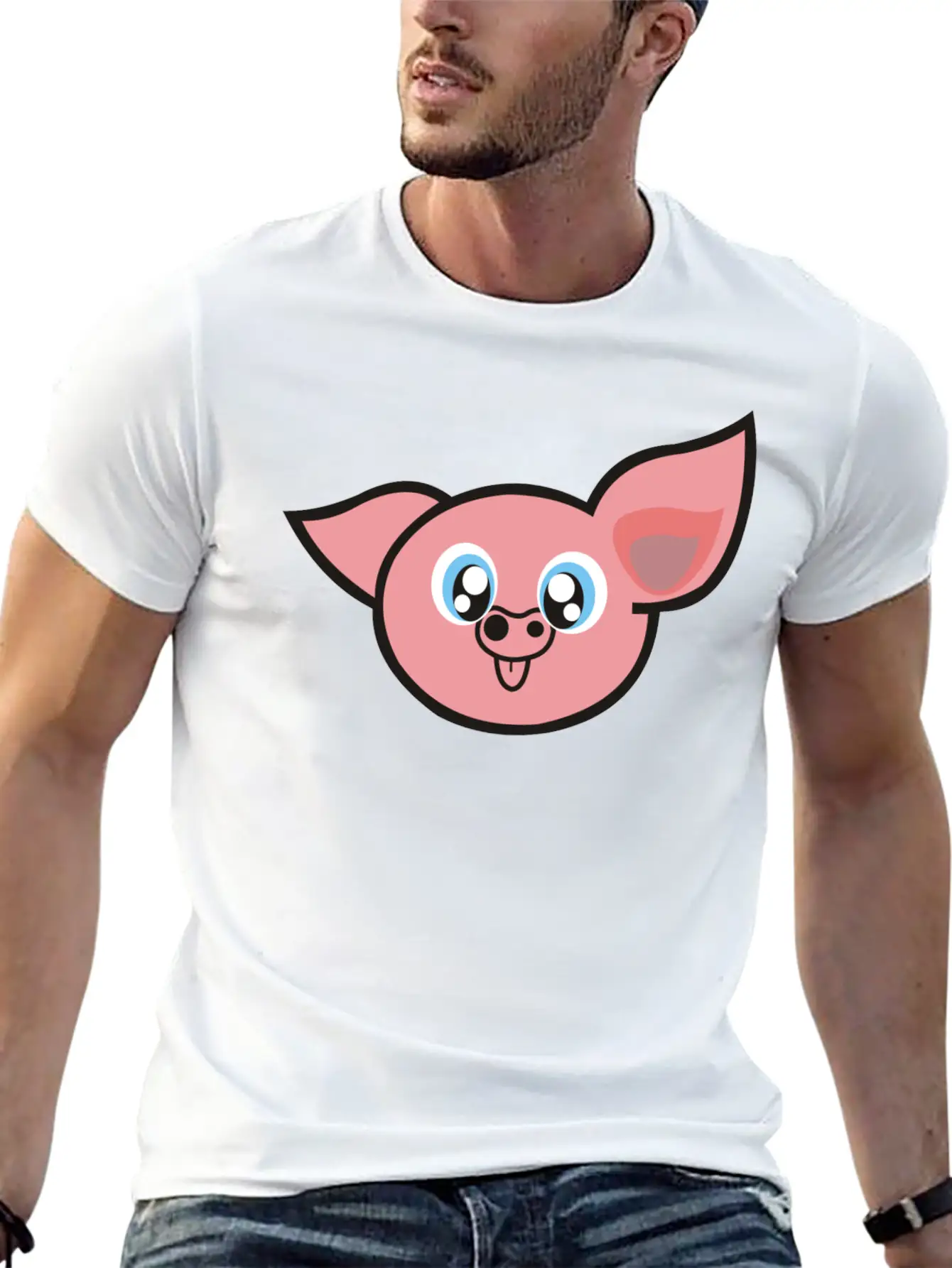 Cute Pig Unisex Casual T-Shirt – Clean Design For Daily Comfort