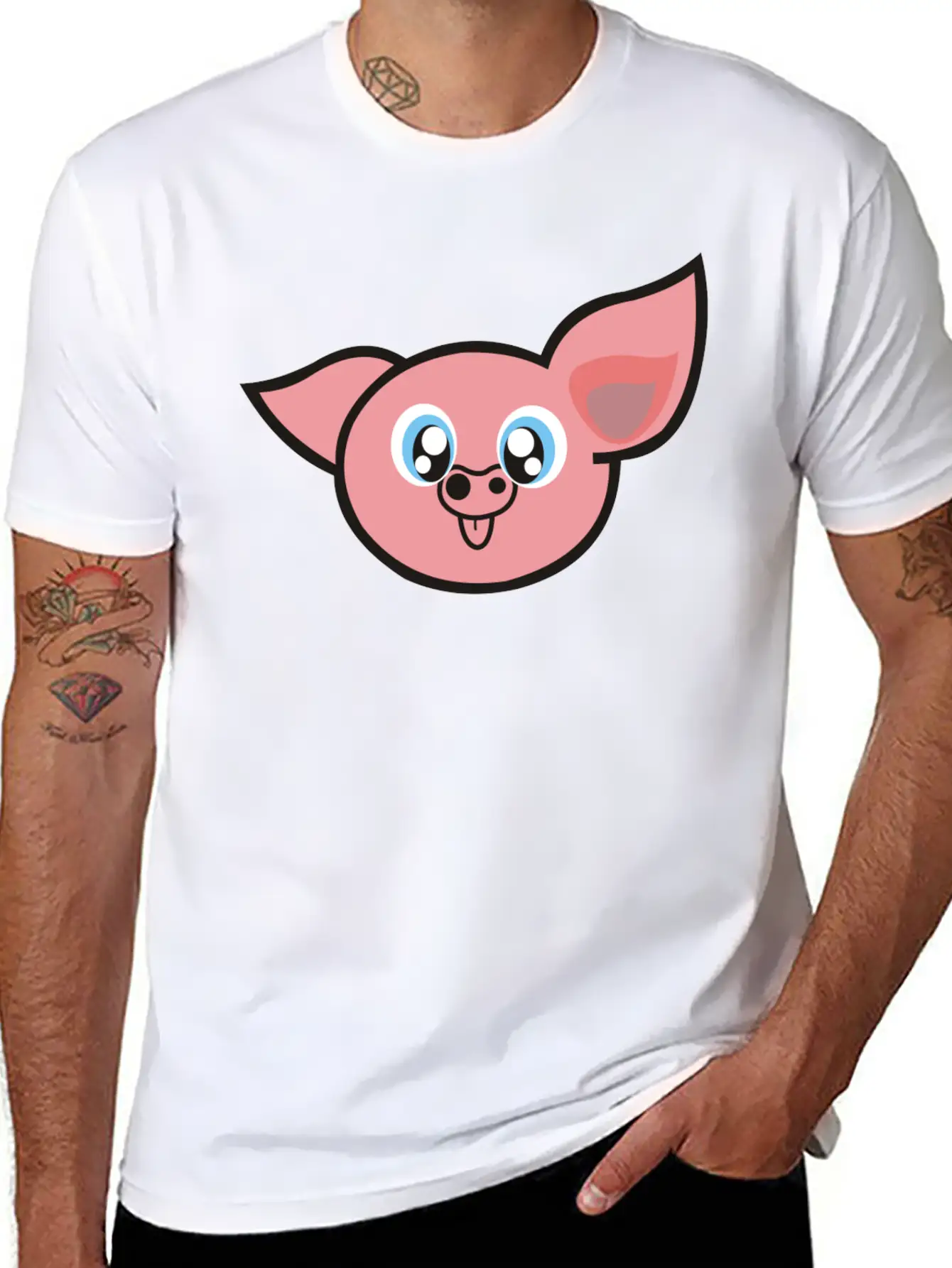 Cute Pig Unisex Casual T-Shirt – Clean Design For Daily Comfort