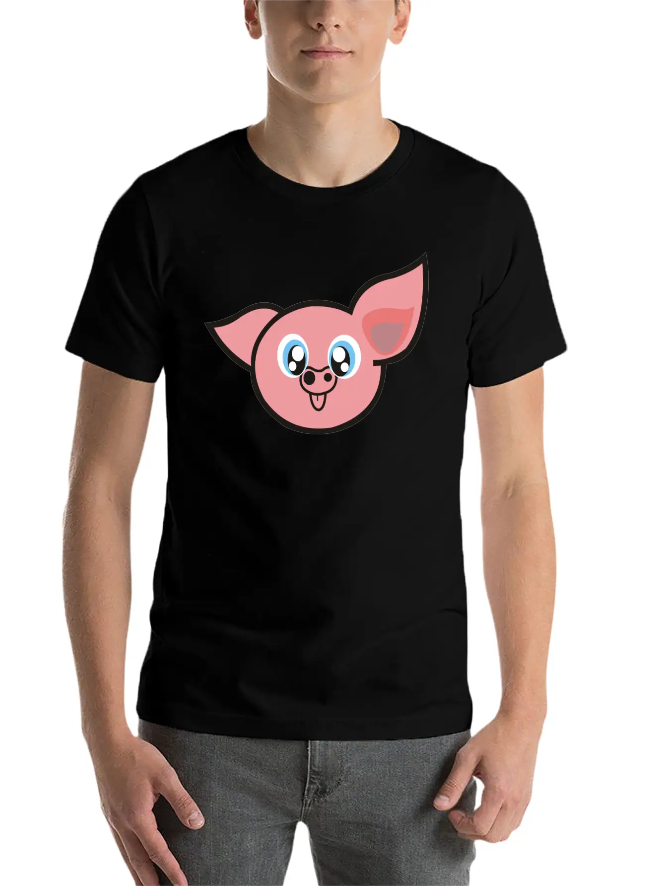 Cute Pig Unisex Casual T-Shirt – Clean Design For Daily Comfort