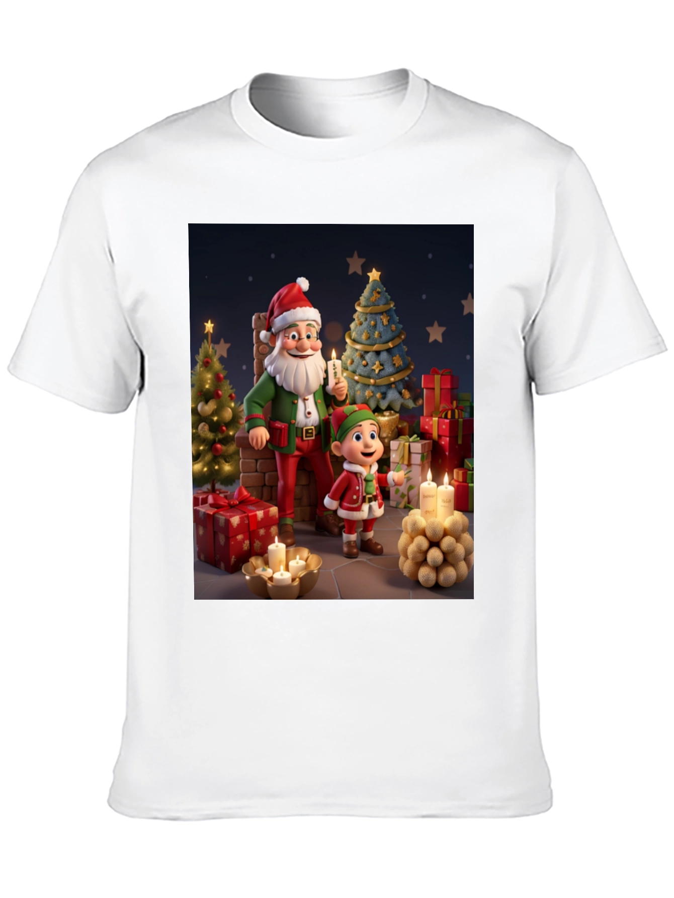 Festive Santa & Elf Christmas T-Shirt