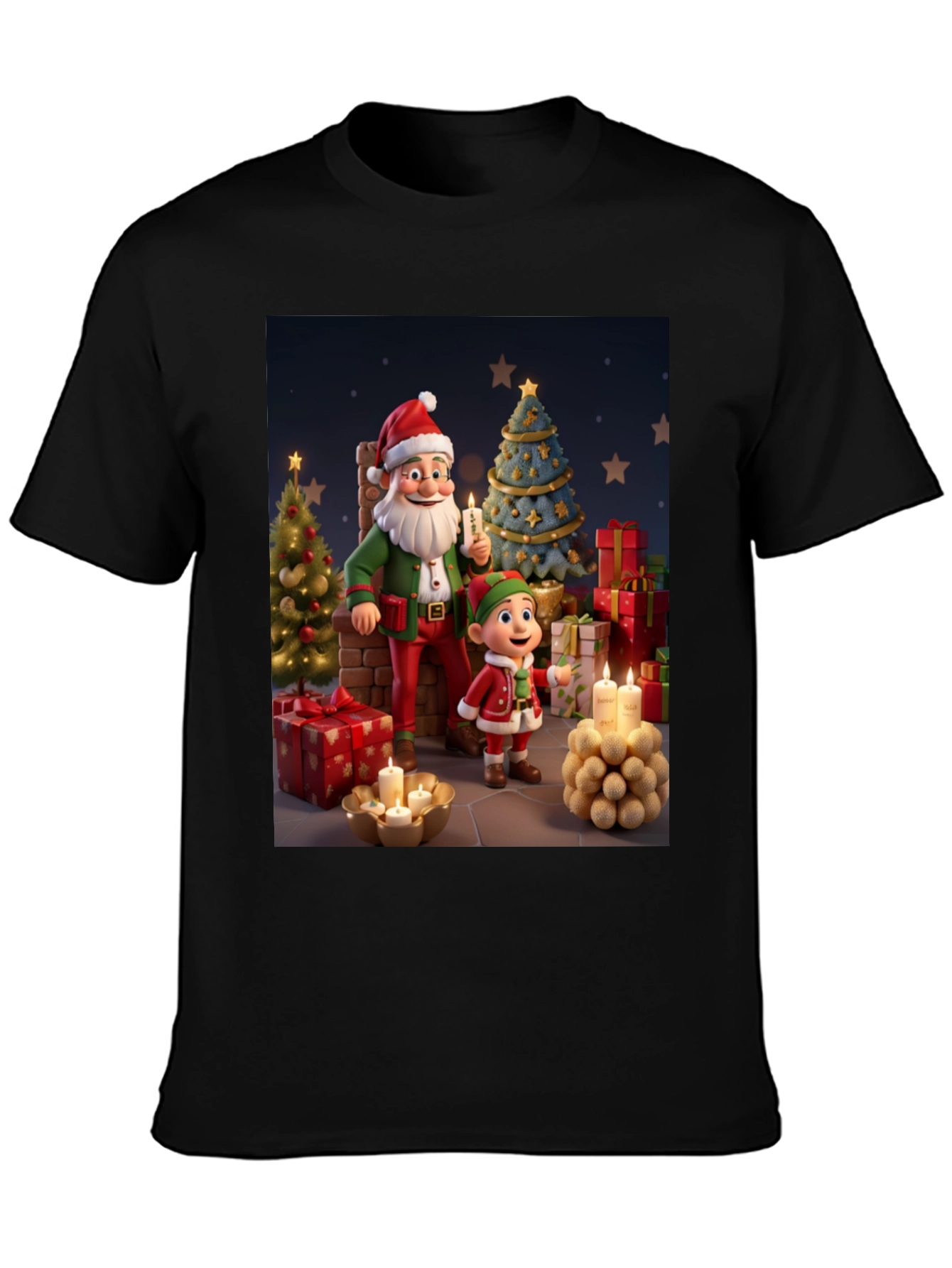 Festive Santa & Elf Christmas T-Shirt