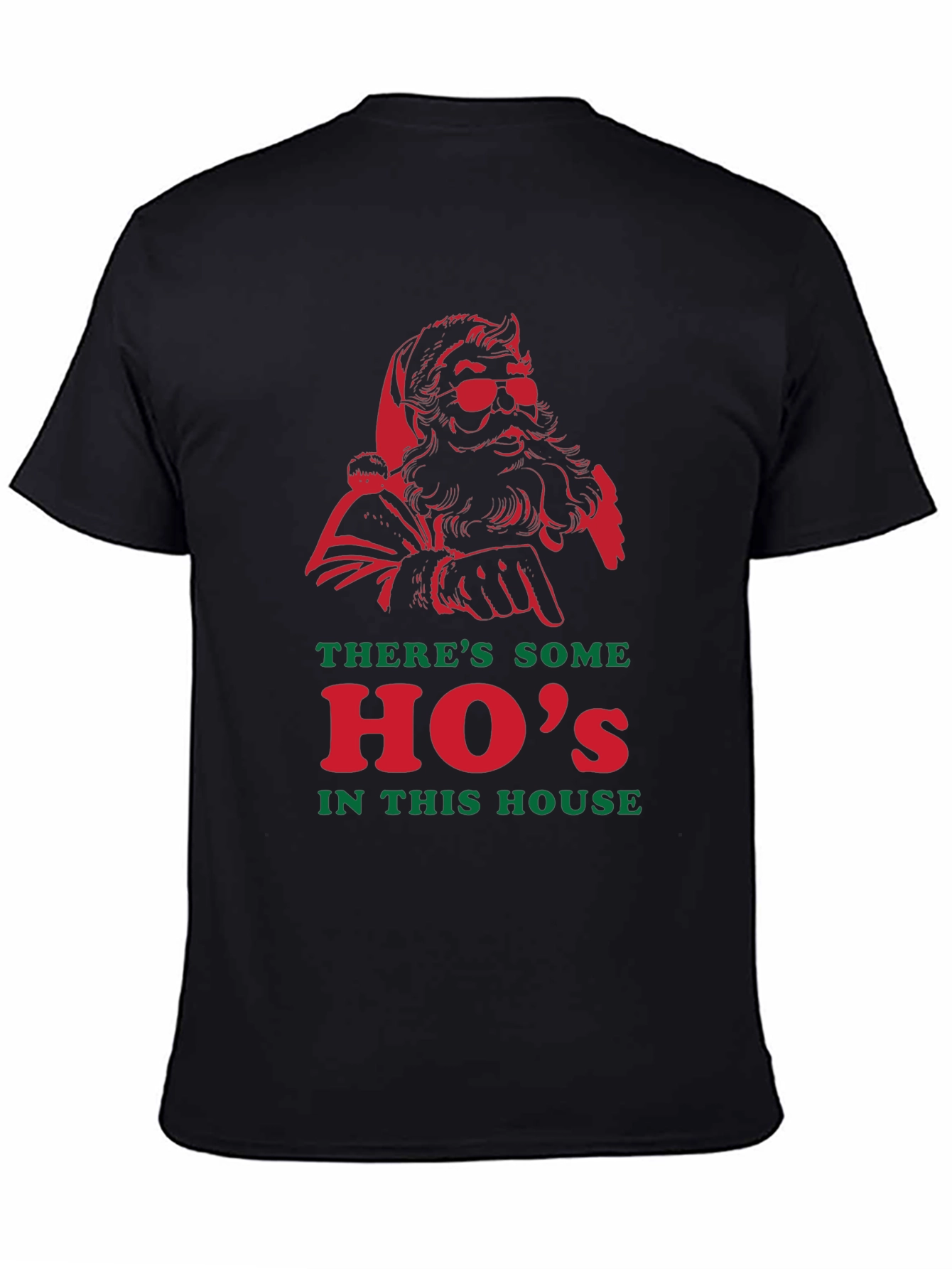Santa Hos in This House Black T-Shirt