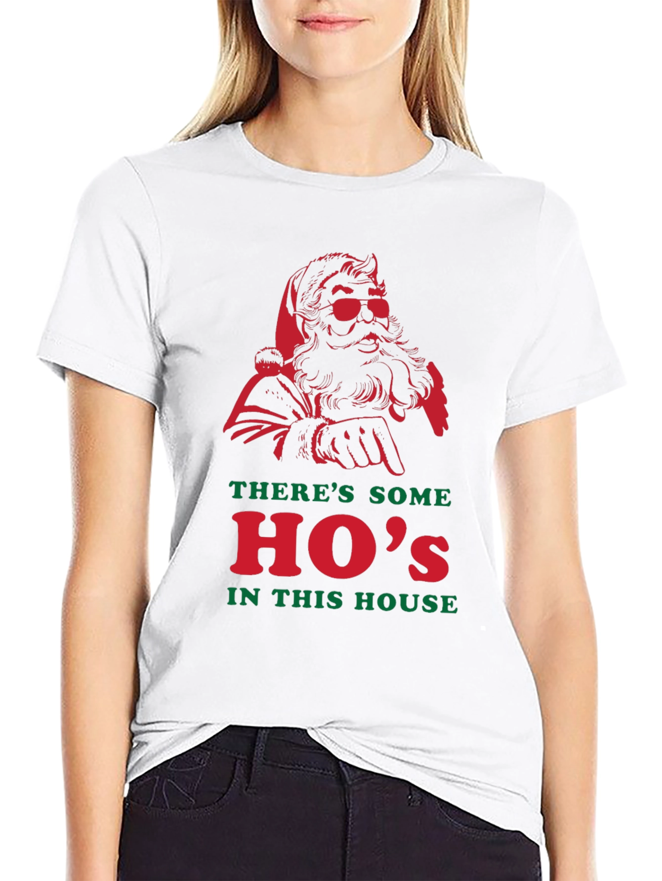 Santa Hos in This House Black T-Shirt