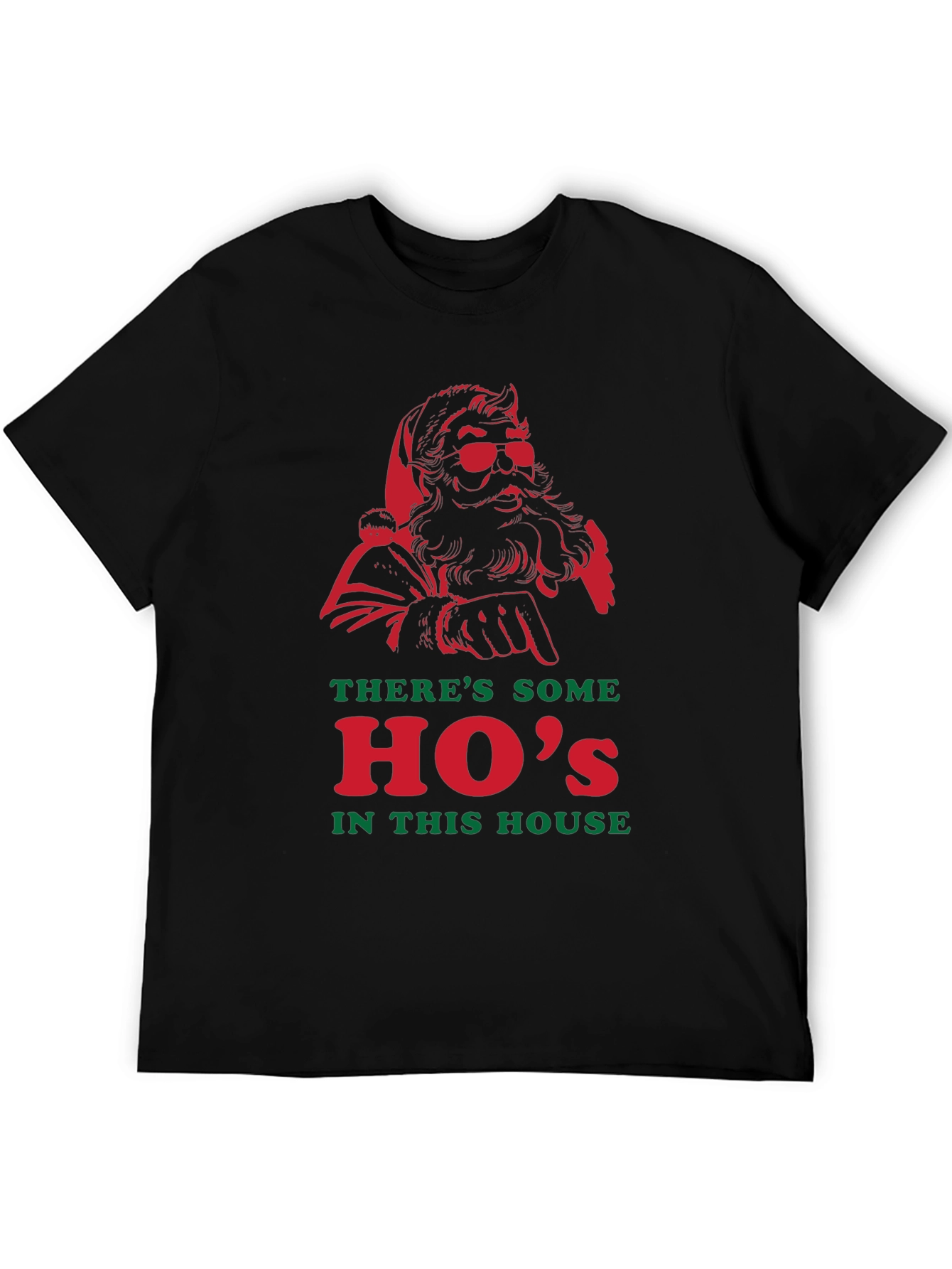 Santa Hos in This House Black T-Shirt