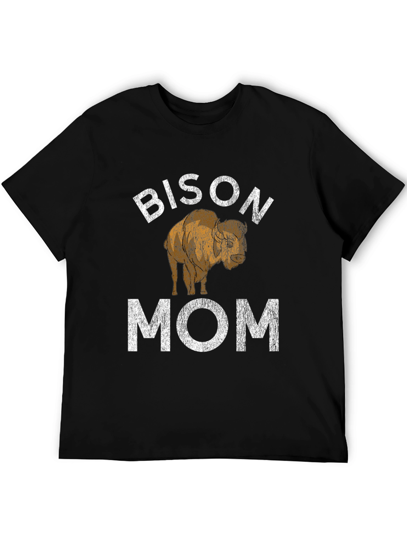 Bison Mom Graphic Tee - Black Cotton T-Shirt