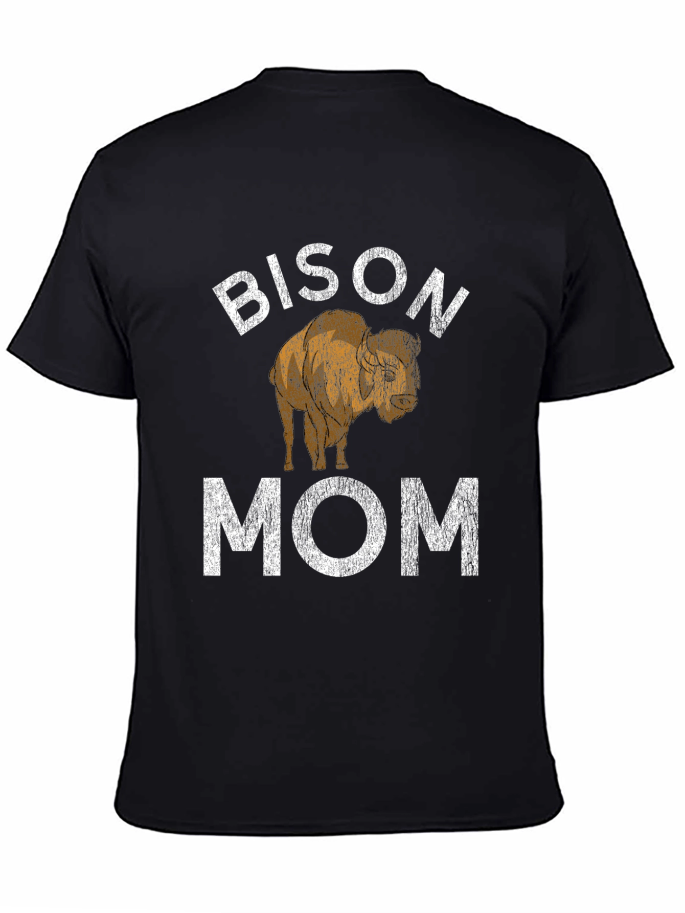 Bison Mom Graphic Tee - Black Cotton T-Shirt