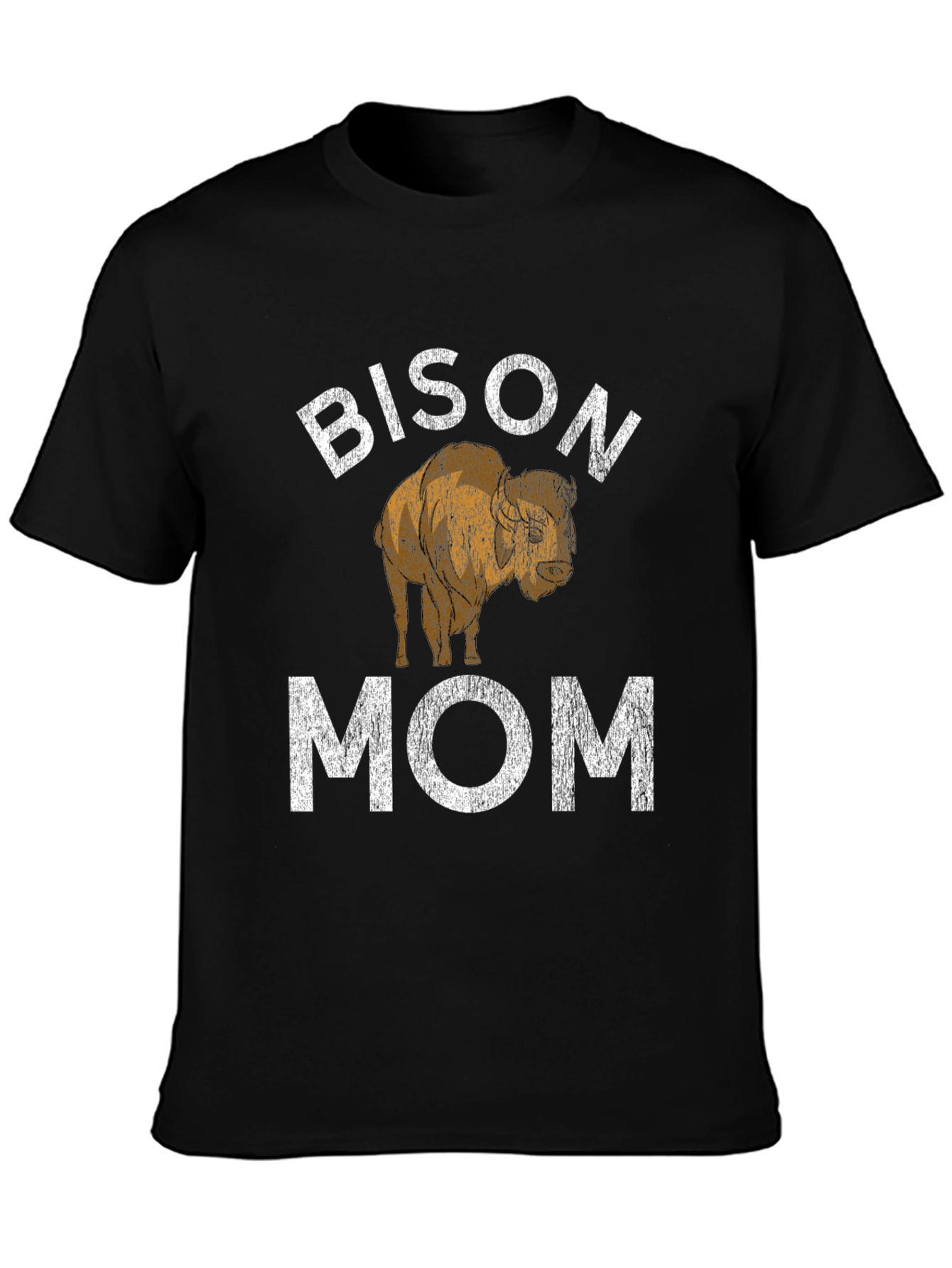 Bison Mom Graphic Tee - Black Cotton T-Shirt
