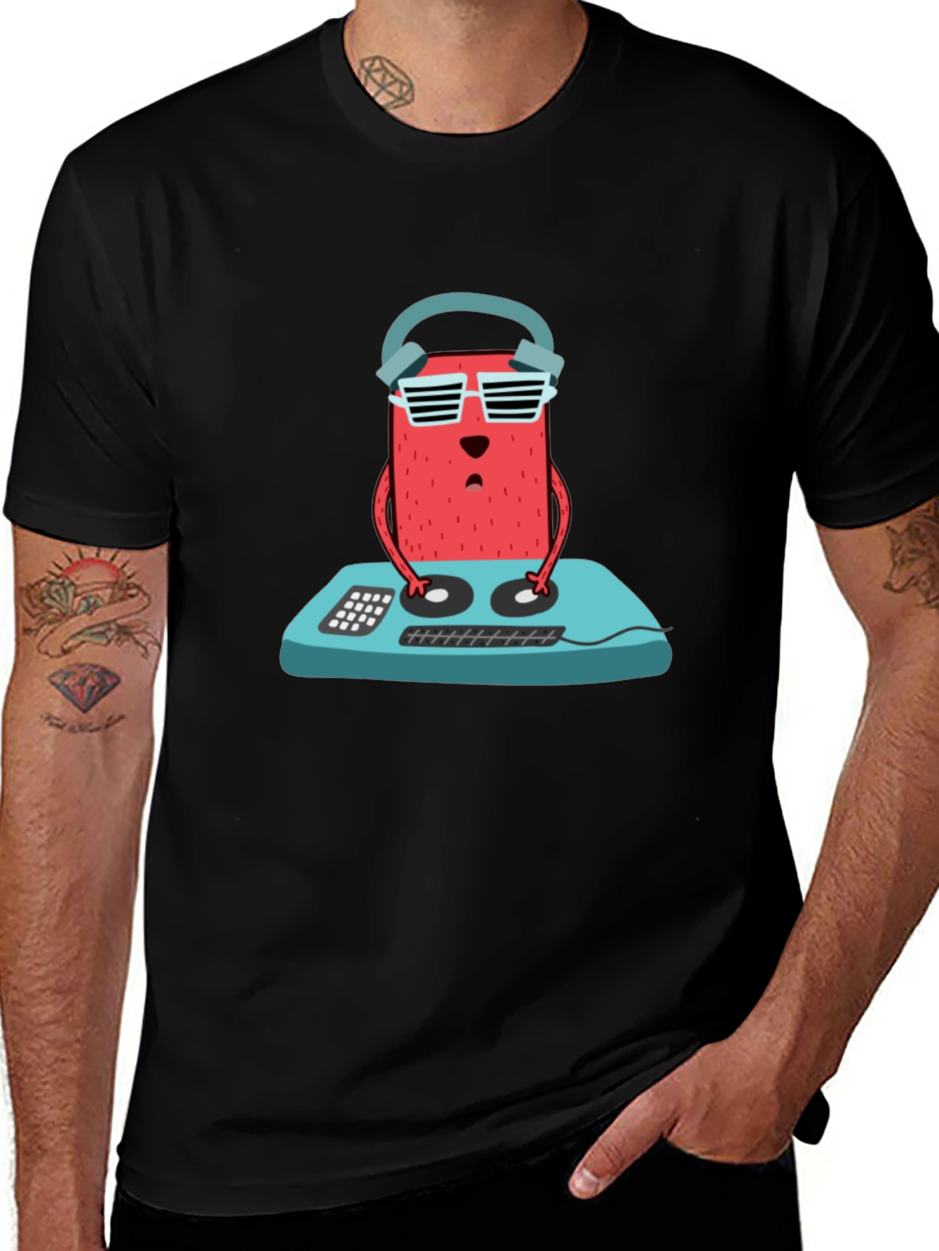 DJ Bear T-Shirt - Cool Cartoon Graphic Tee