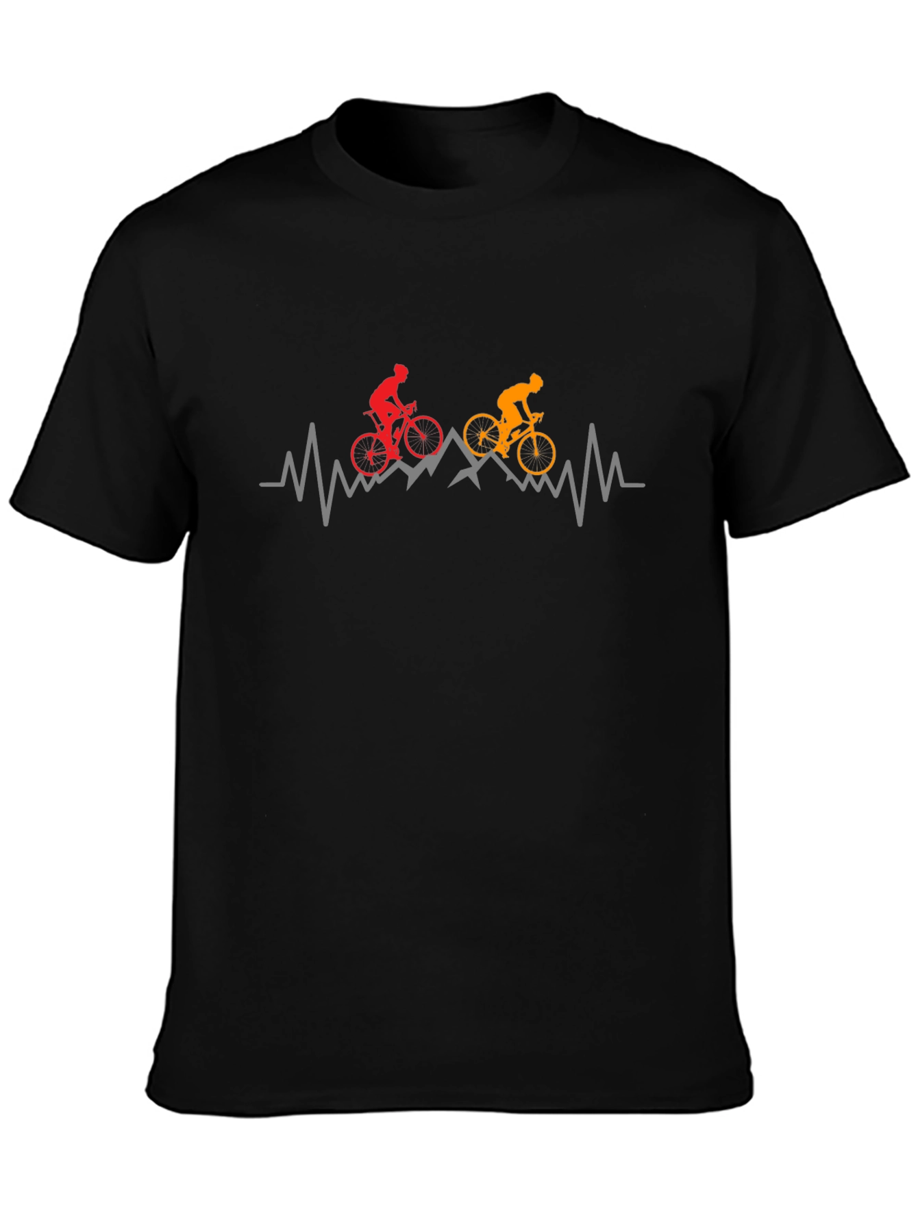 Cycling Heartbeat T-Shirt - Mountain Bike Design