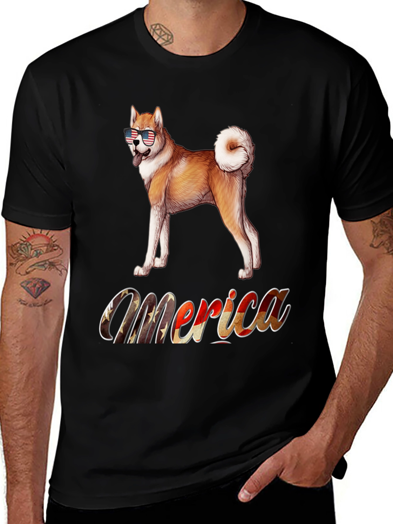Patriotic Akita Merica T-Shirt