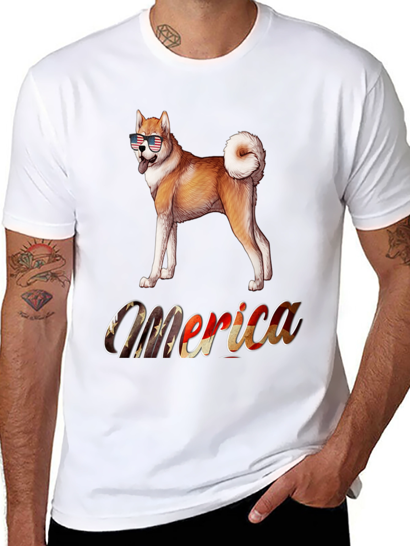 Patriotic Akita Merica T-Shirt