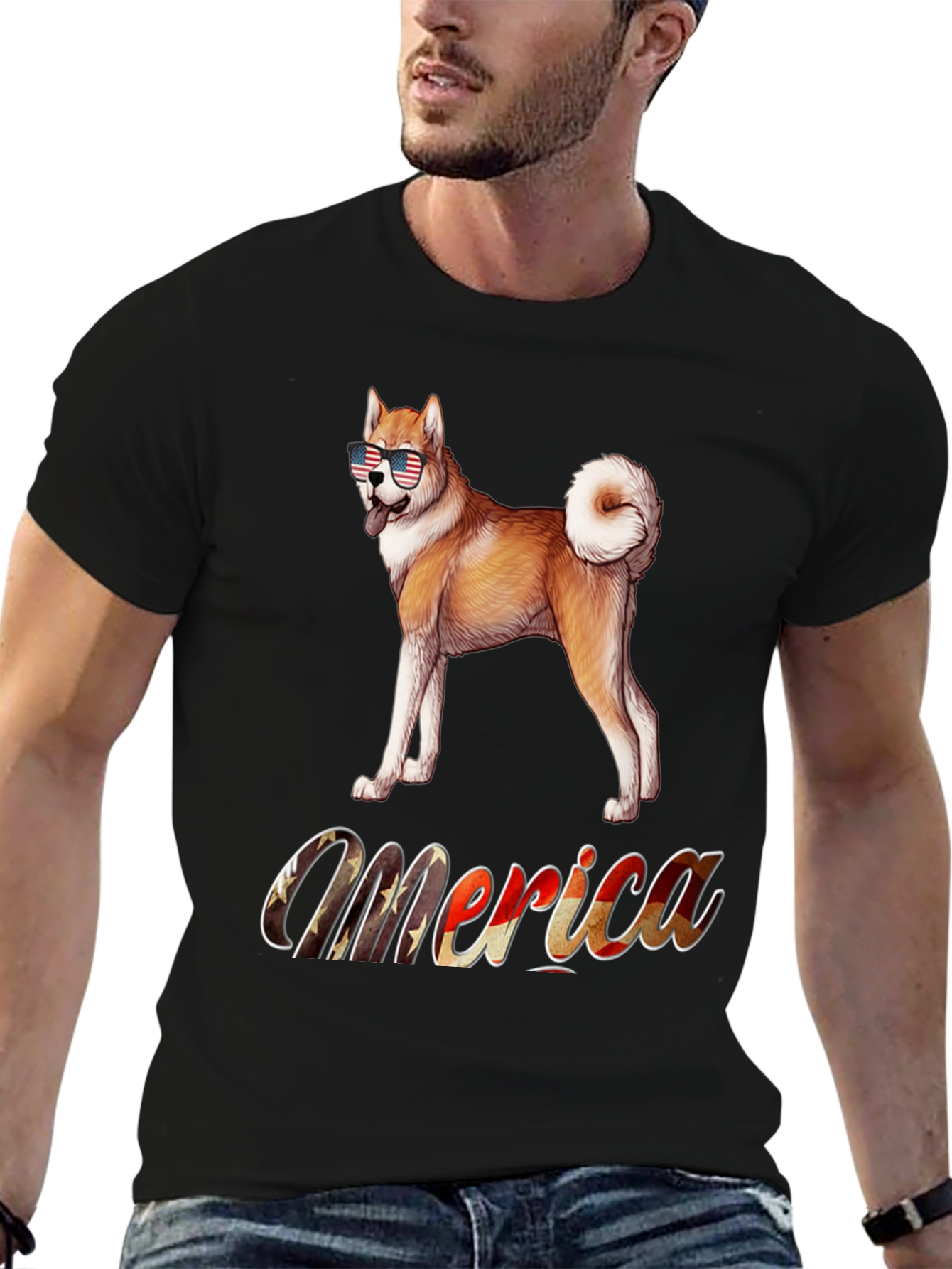 Patriotic Akita Merica T-Shirt